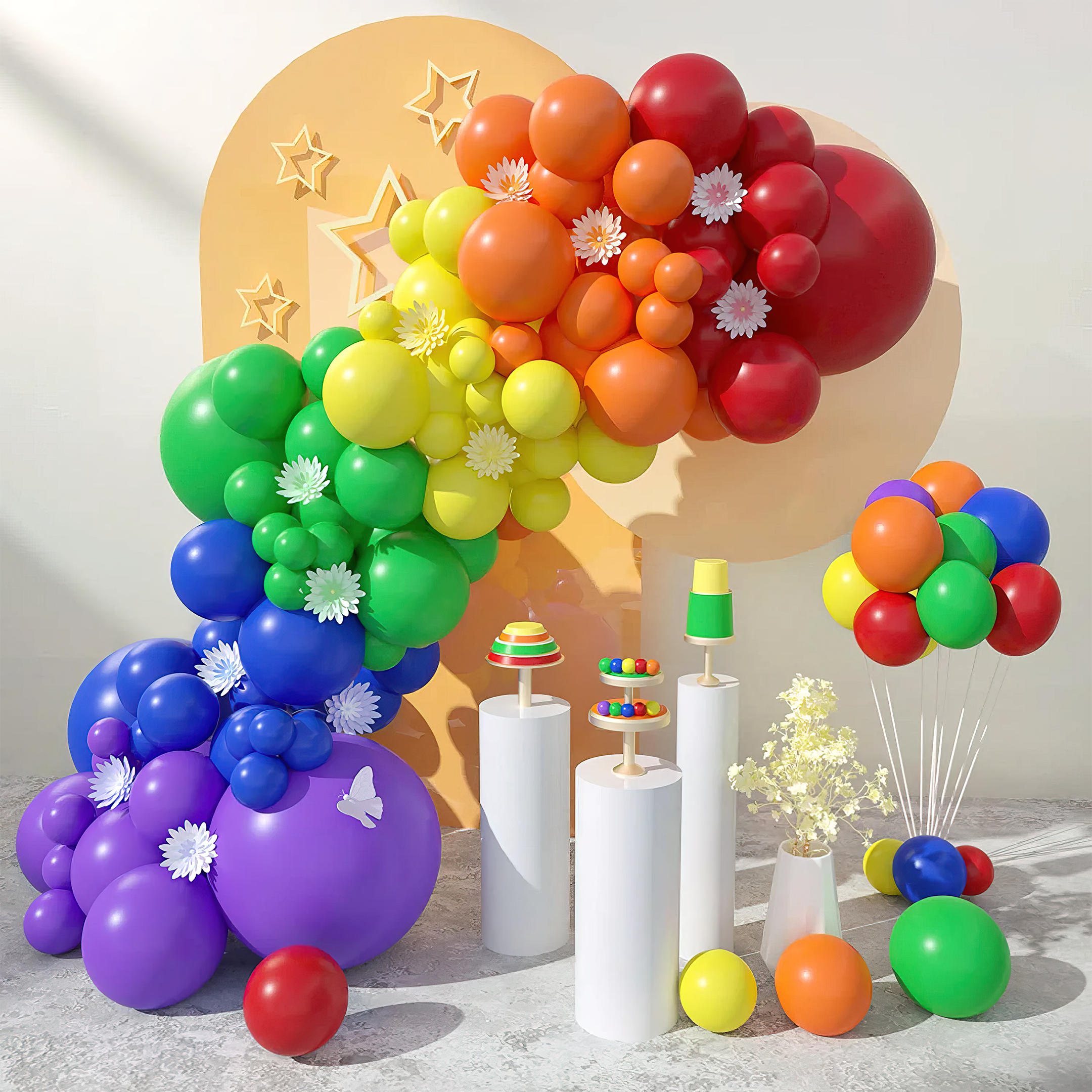 Rainbow Theme Balloons for decoration-50pcs