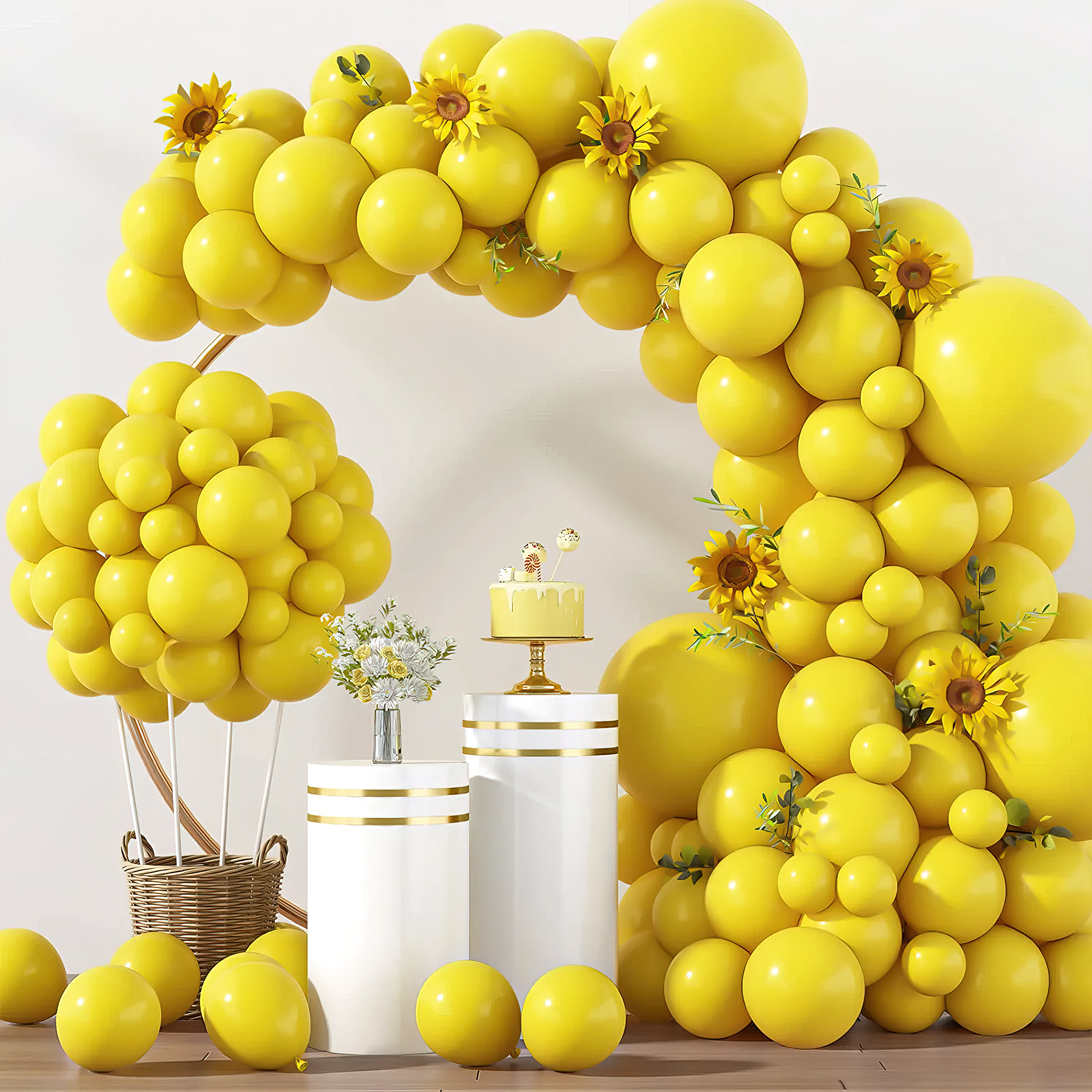 50 Metallic Yellow Balloons