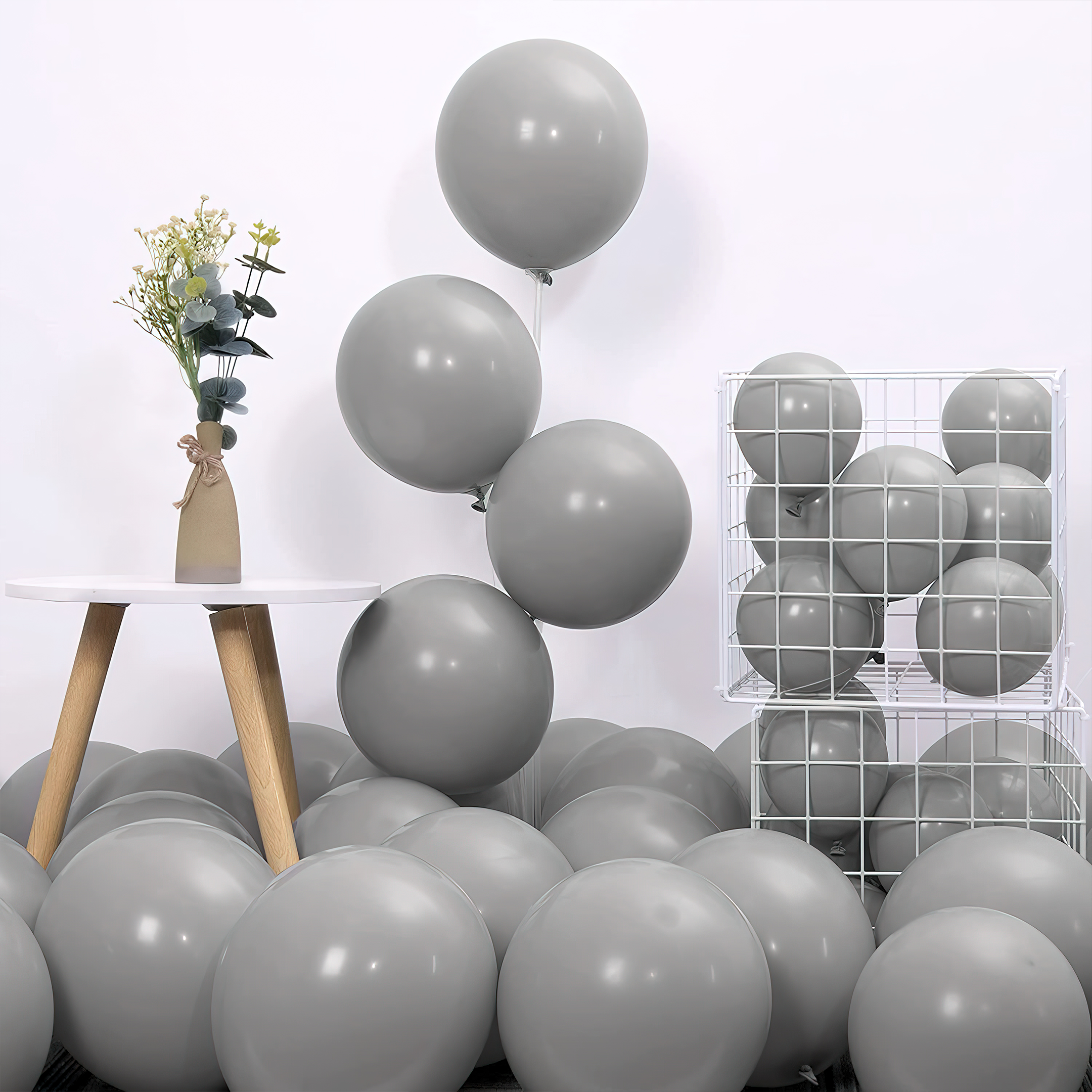 50 gray balloons party decoration for boys