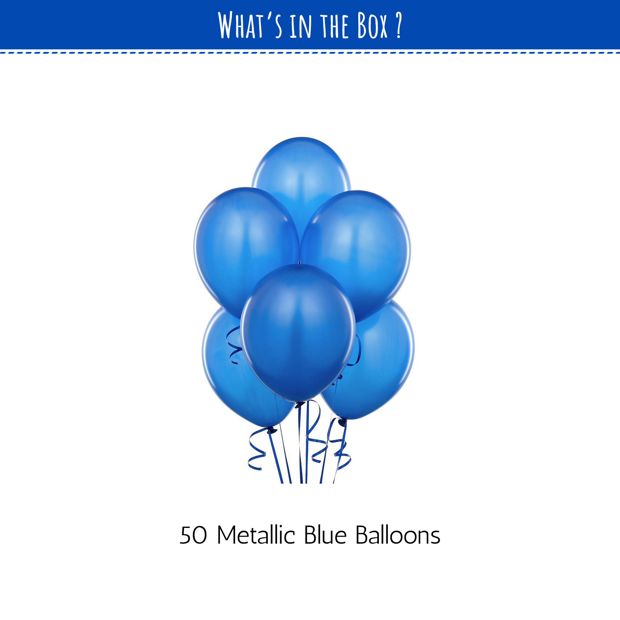 50 Metallic Blue Balloons