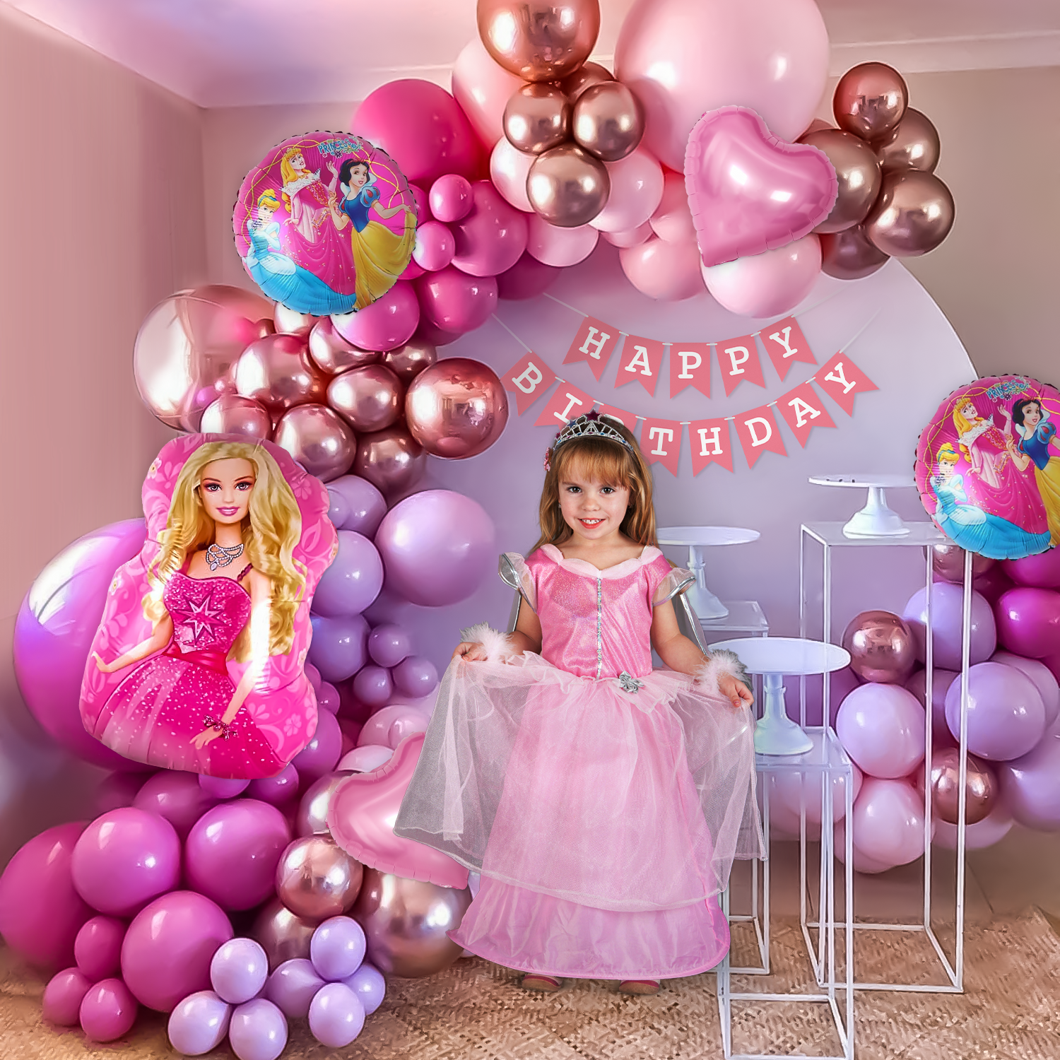 barbie theme foil balloon set