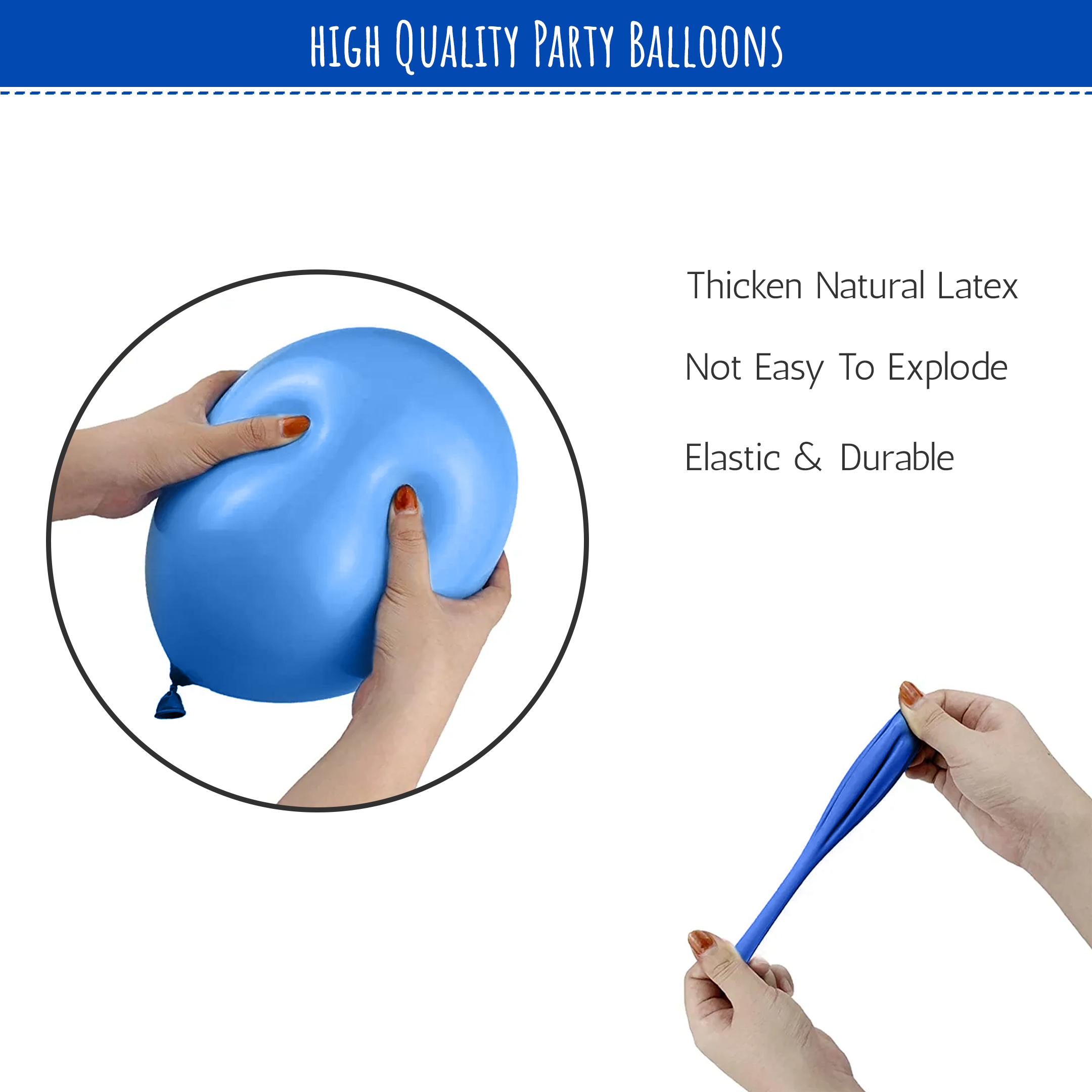 50 Metallic Blue Balloons