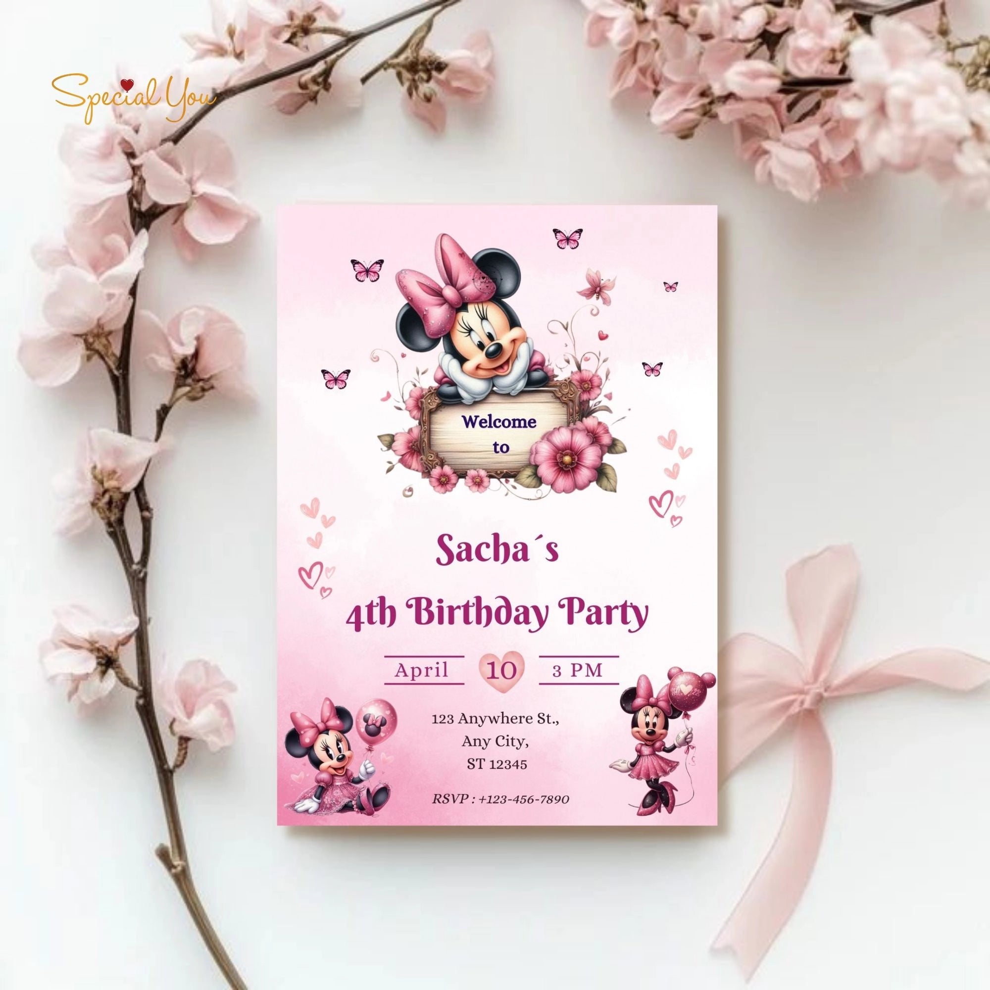 Minnie Birthday Theme E-Invite