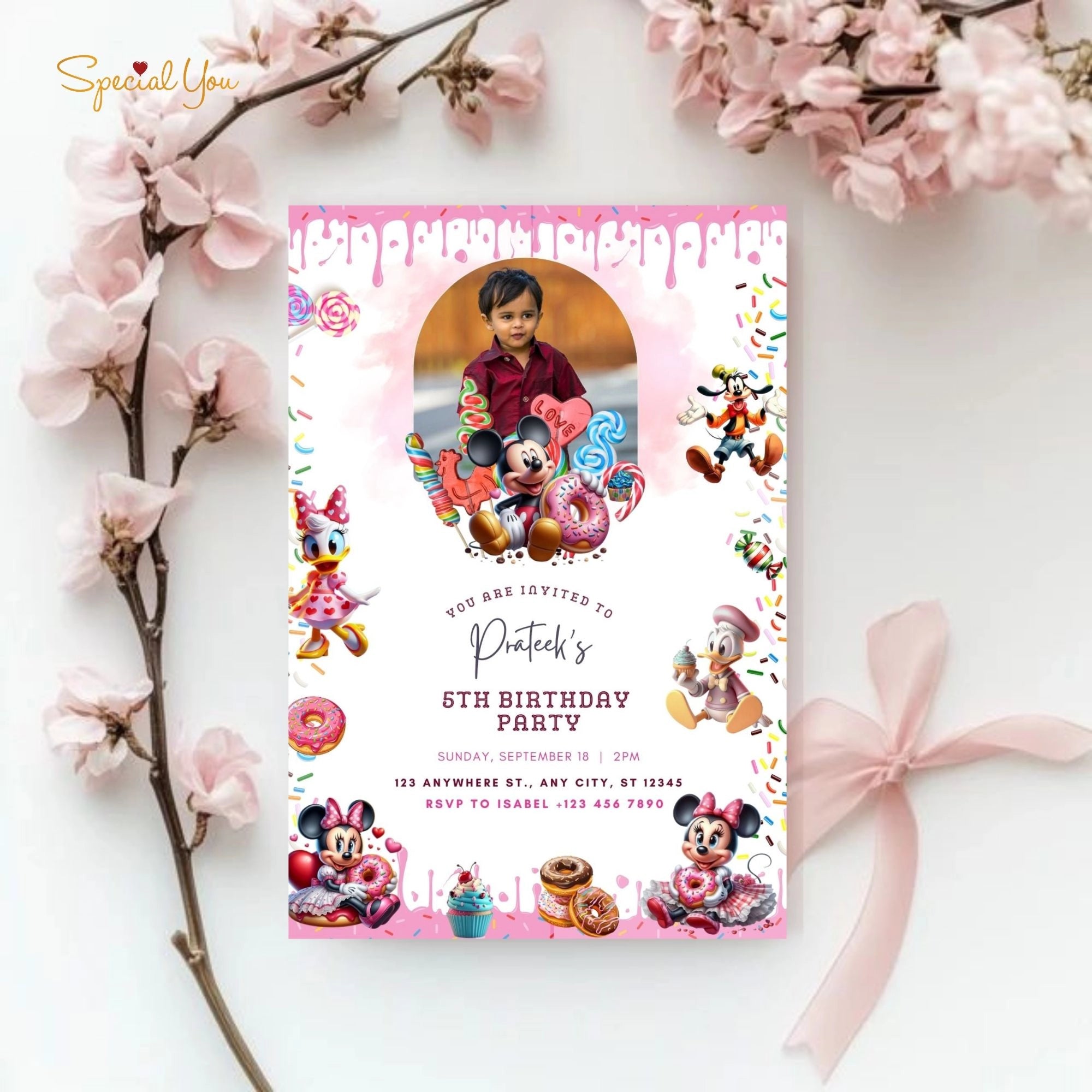 Mickey's Donut Party E-Invite