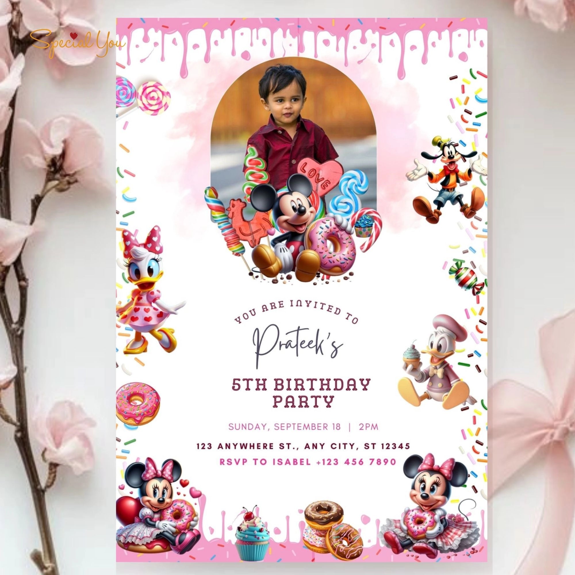 Mickey's Donut Party E-Invite