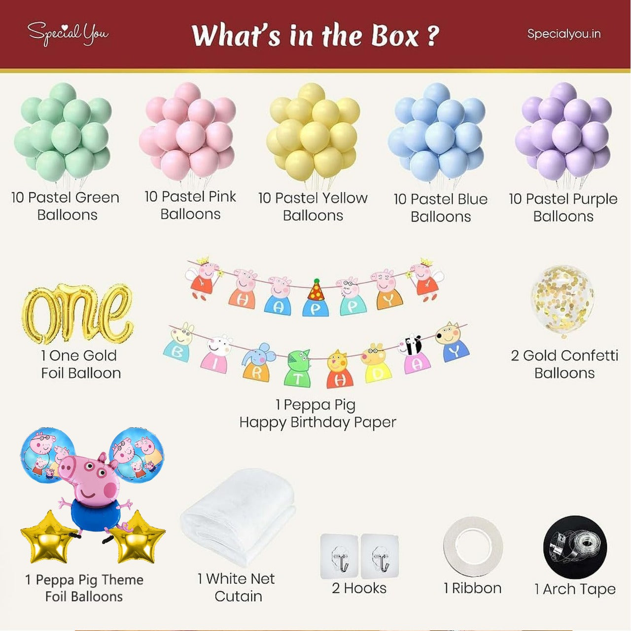 Peppa Pig Birthday Decoration Kit-60pcs