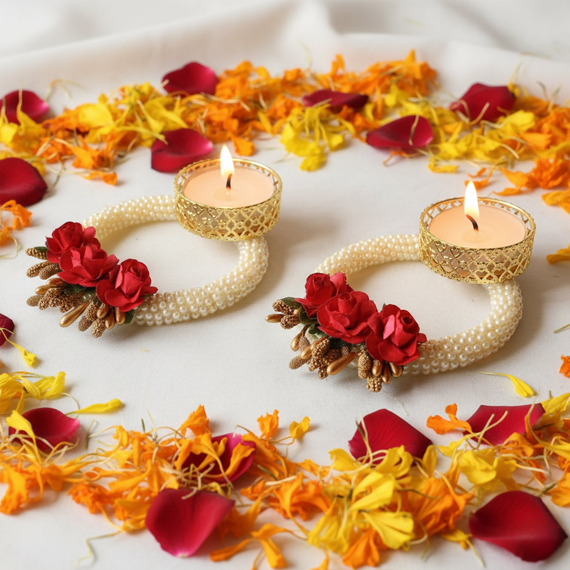 Red Rose Tealight Candle Holder