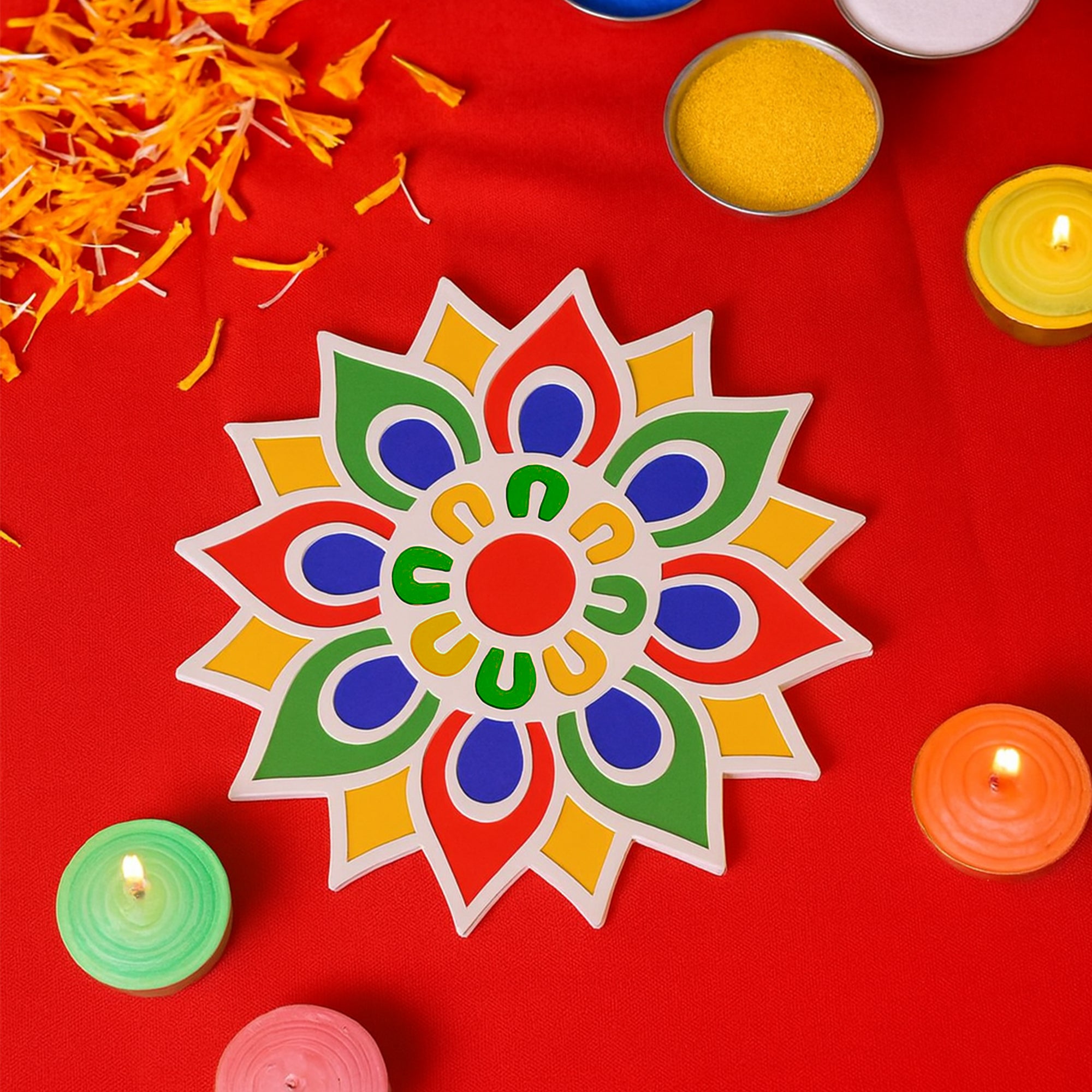 Flower Rangoli Stencil
