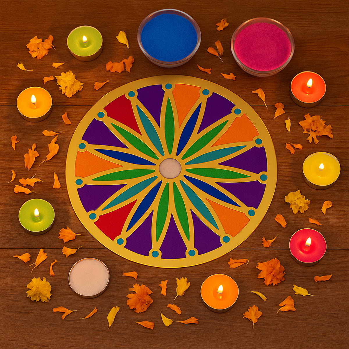 Chakra Rangoli Making