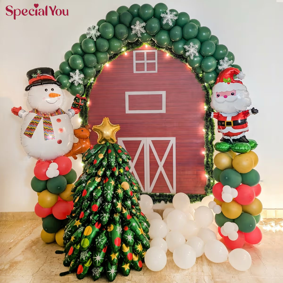 Christmas Barn Theme Balloon Decoration