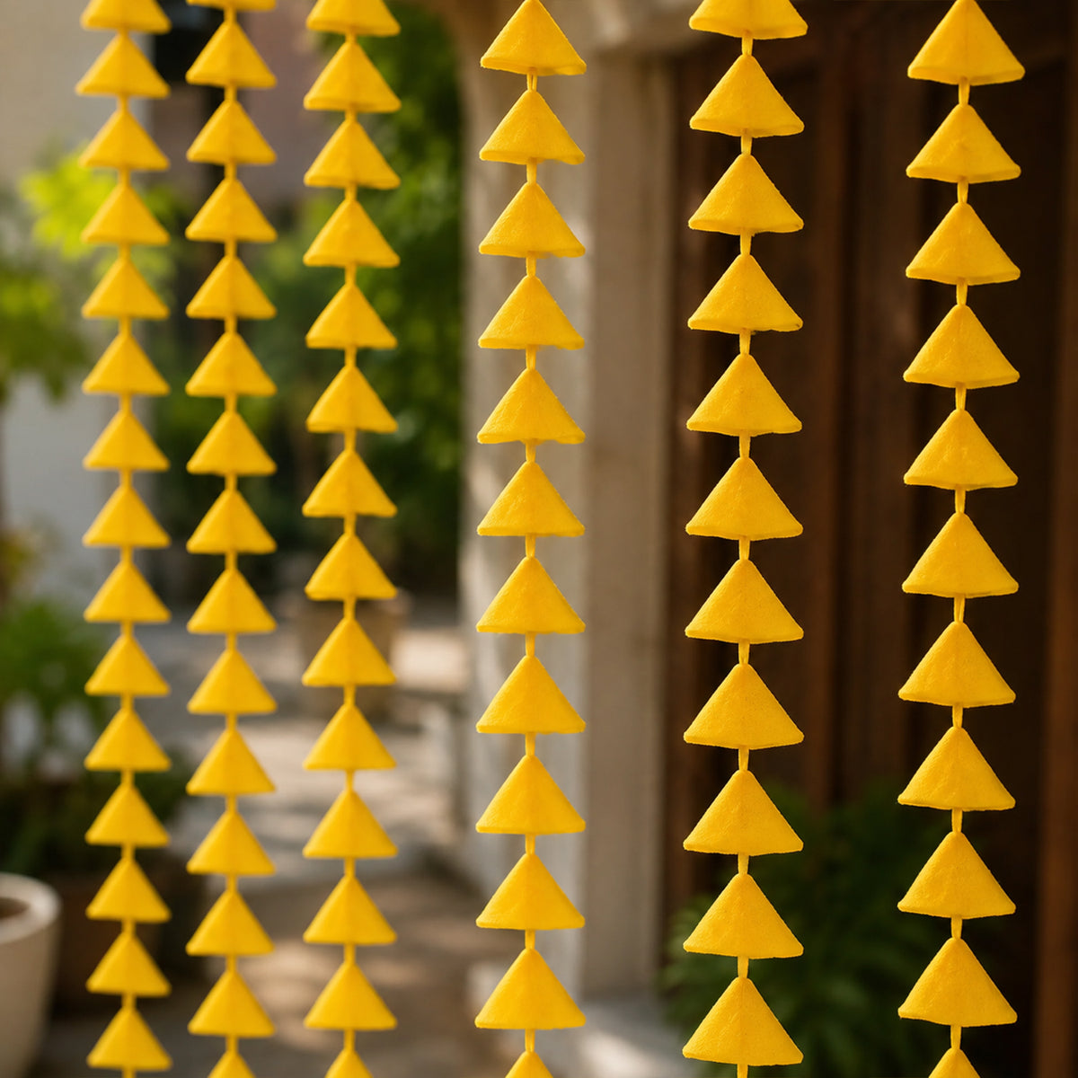 Traditional Yellow Triangle Hanging Decoration Set