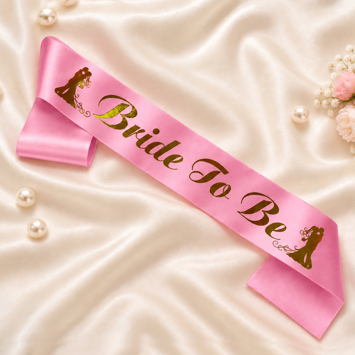 Bride to Be Gold Pink Sash