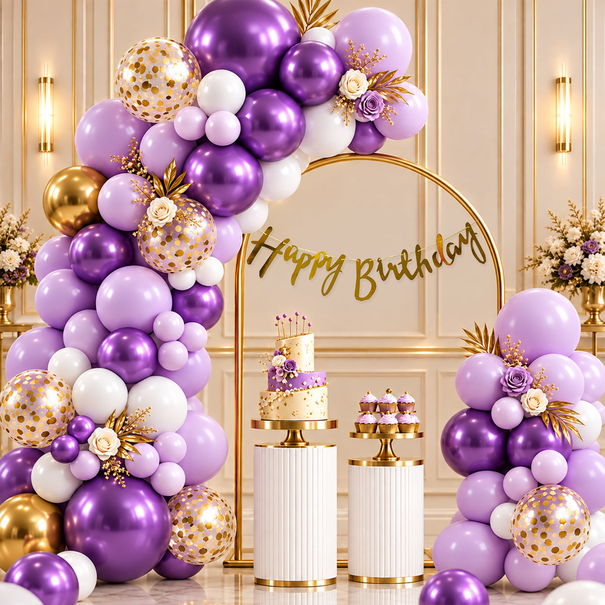 Pastel Purple Theme Balloons Decor Kit for Birthday