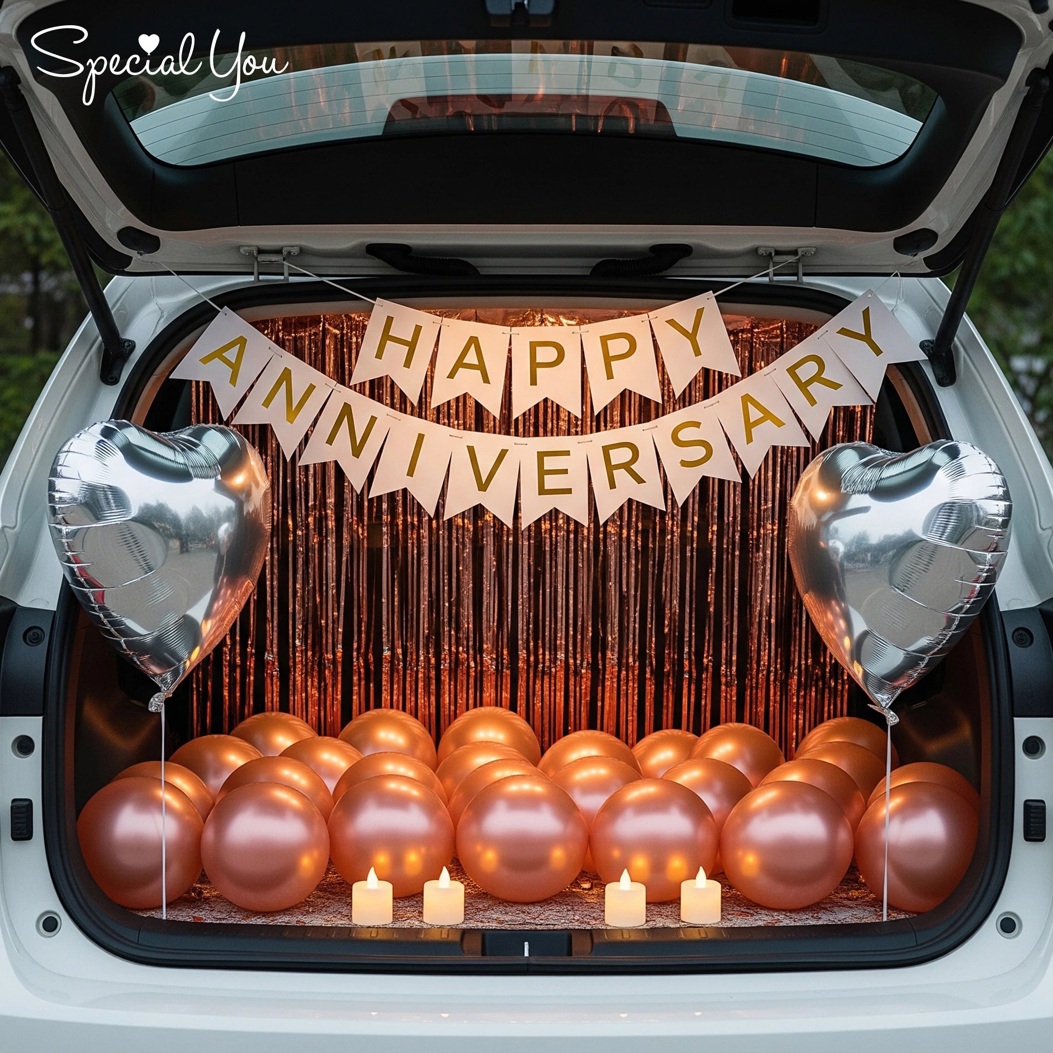 Golden Glow Car Boot Decor