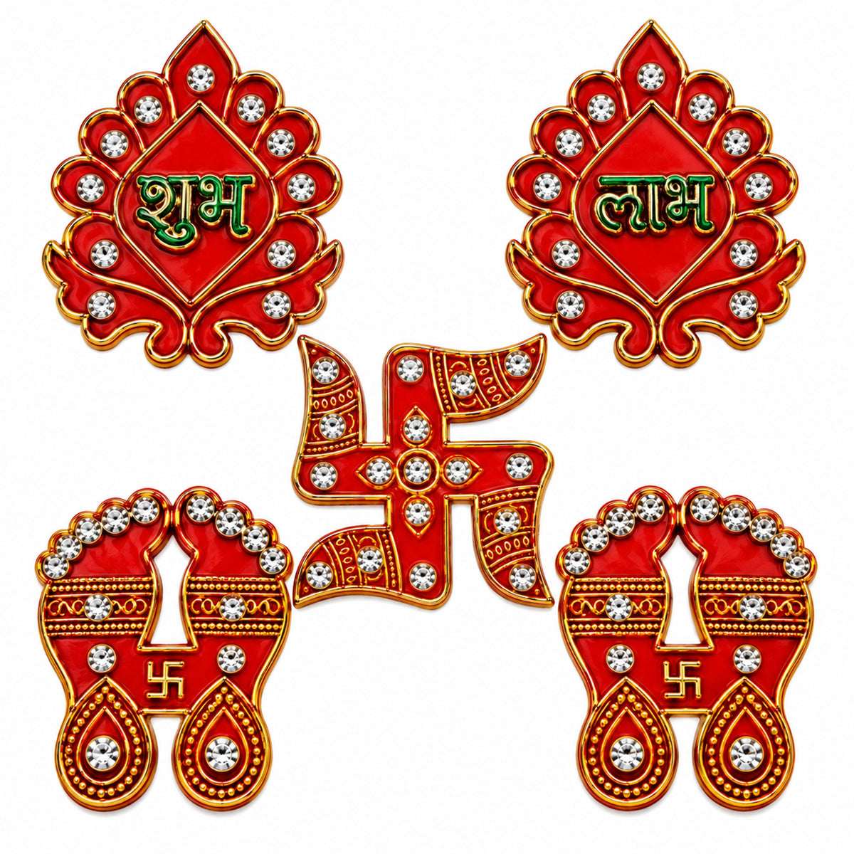 Subh Labh Laxmi Feet Stickers Set for Diwali