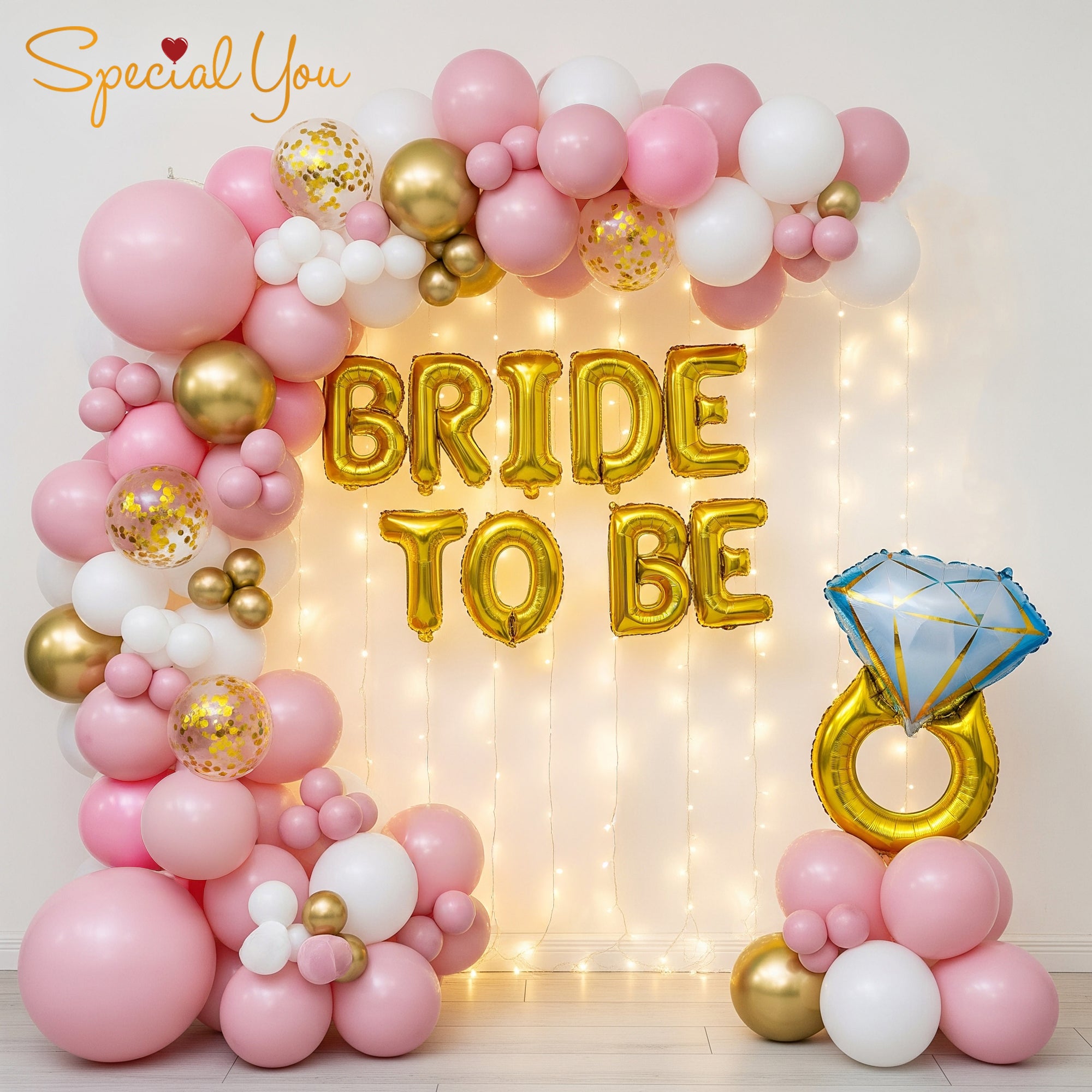 Pink & Gold Bachelorette Bash Balloon Decor