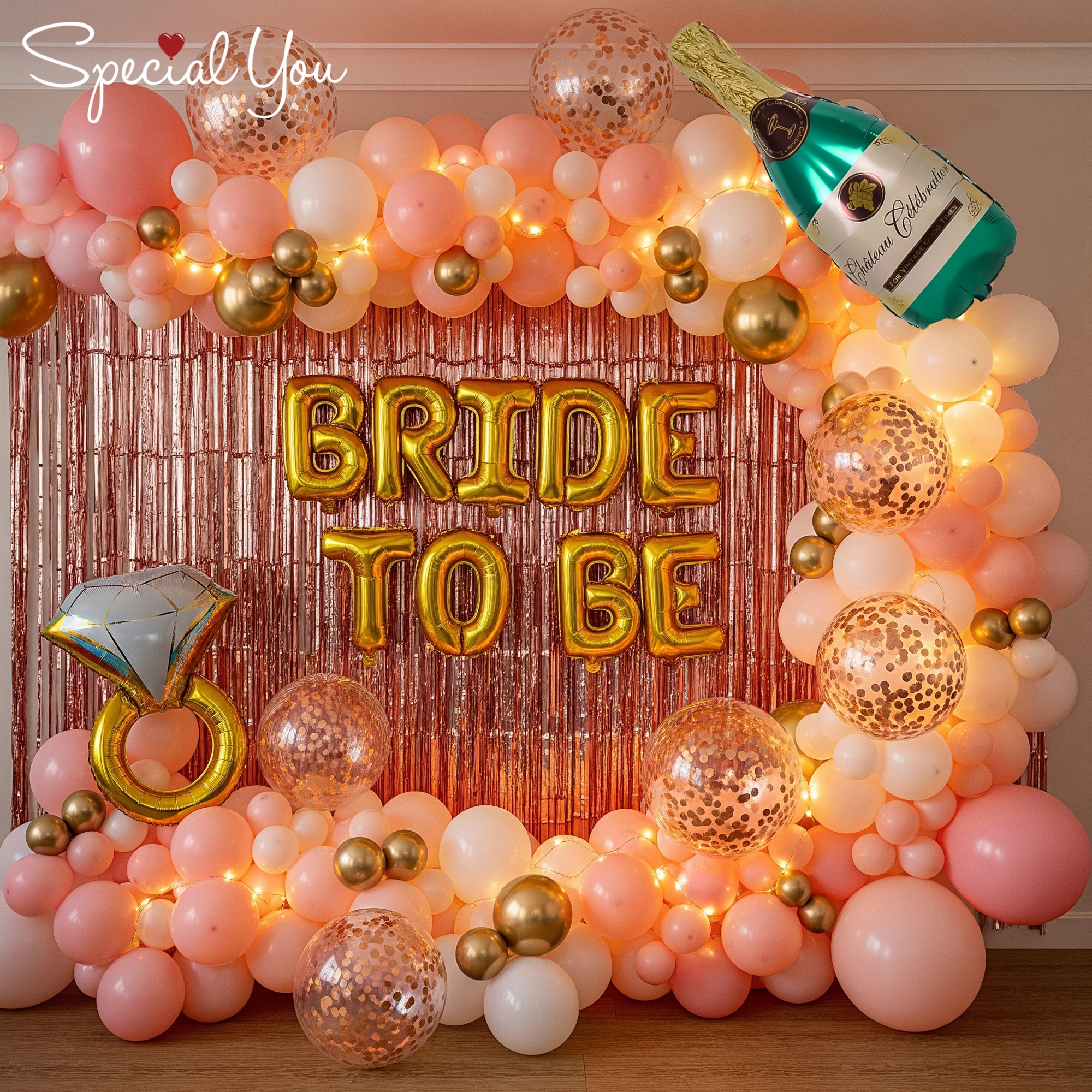 Rose Gold Glam Bride-to-Be Decor