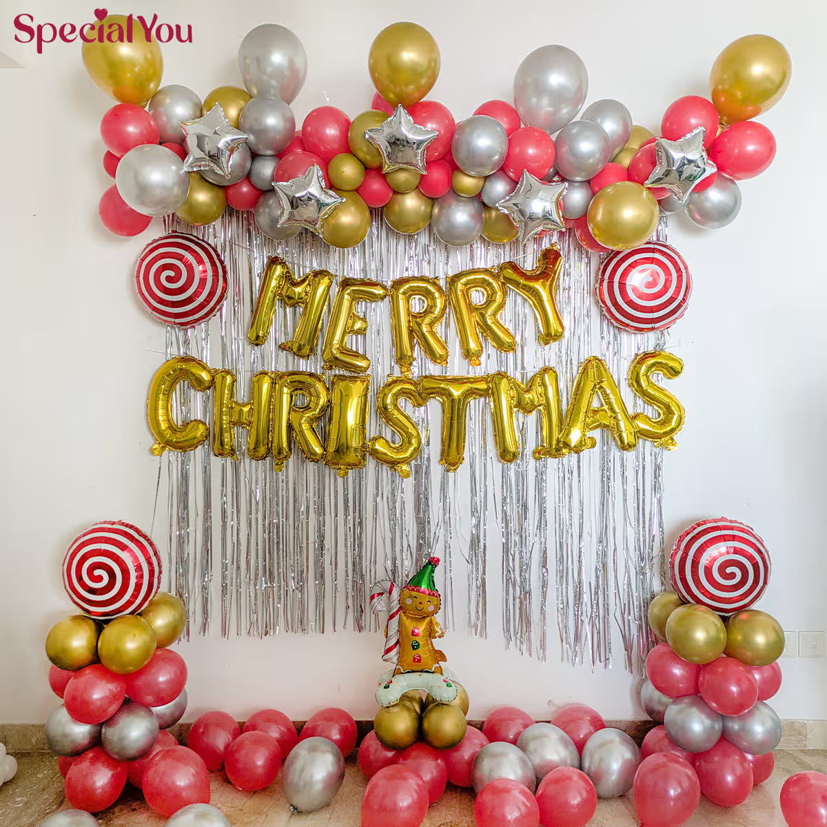 Merry Christmas Foil Letter Balloon Decoration