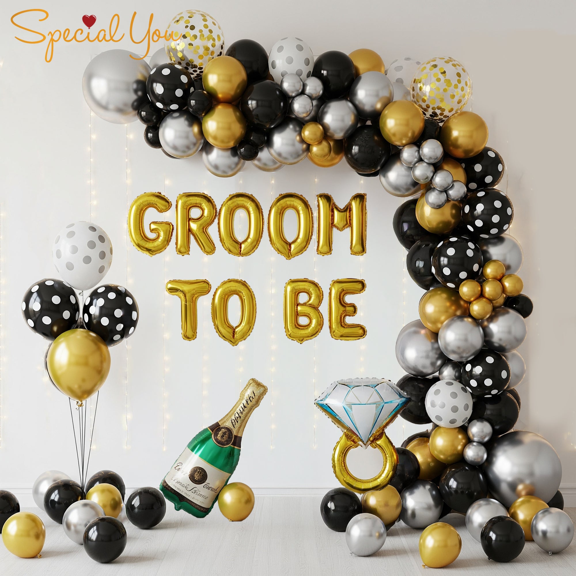 Black & Gold Bachelor Bash Decor