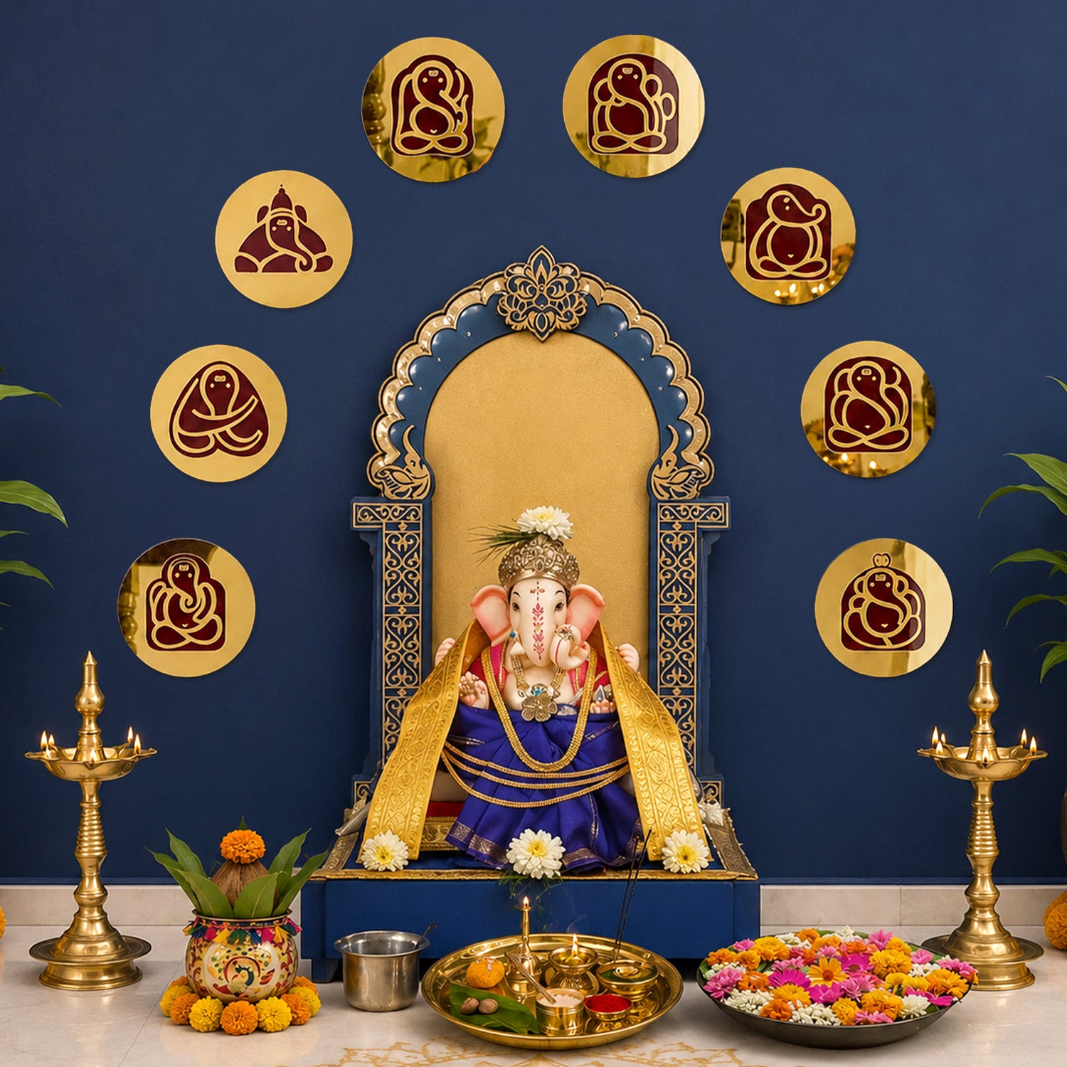 Acrylic Ashtavinayak Wall Decor Set – 8 Pcs