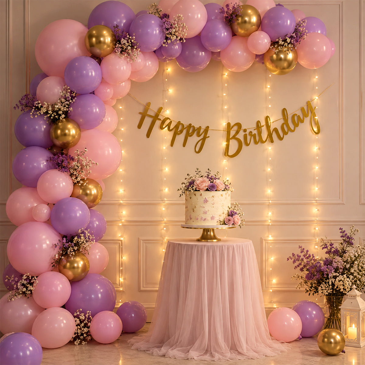 Pink & Purple Pastel Birthday Decoration DIY Kit