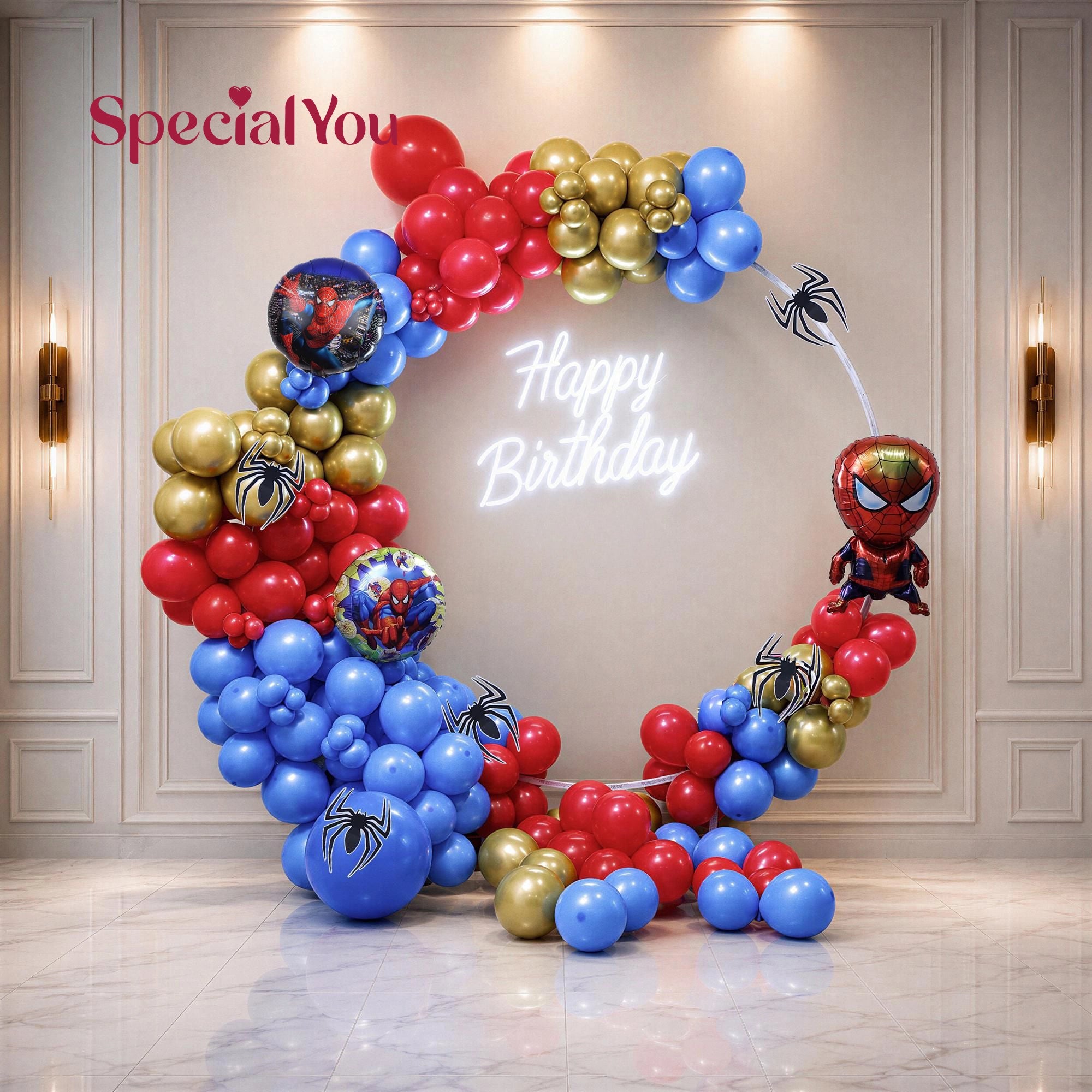 Premium Superhero Theme Ring Backdrop Decoration