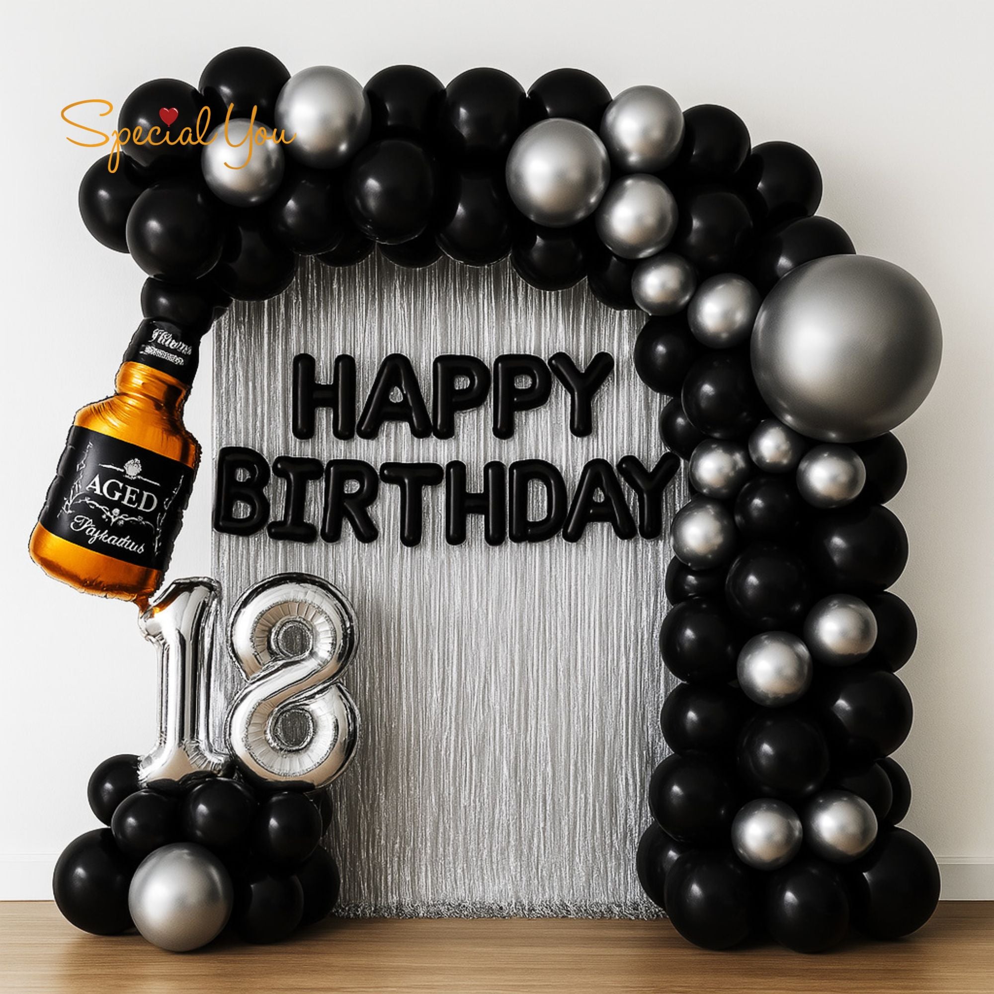 Black & Silver Spark Birthday Decor