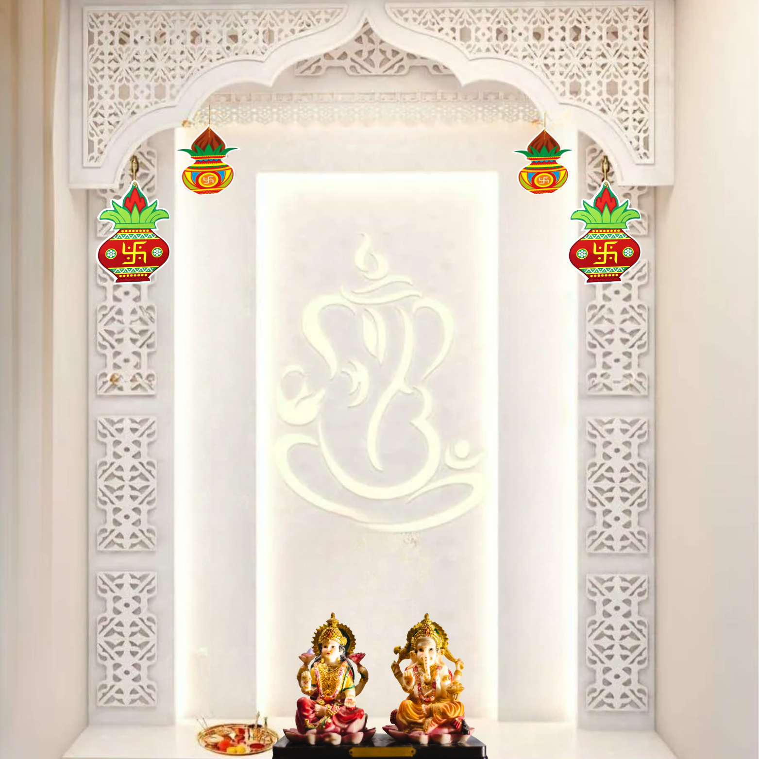 Kalash Paper Hanging for Entrance Door, Home Decor Items for Diwali