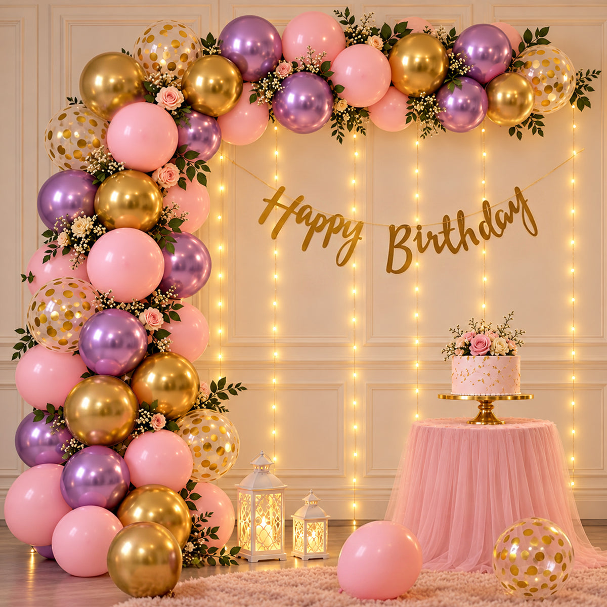Pink & Lavender Birthday Decoration DIY Kit