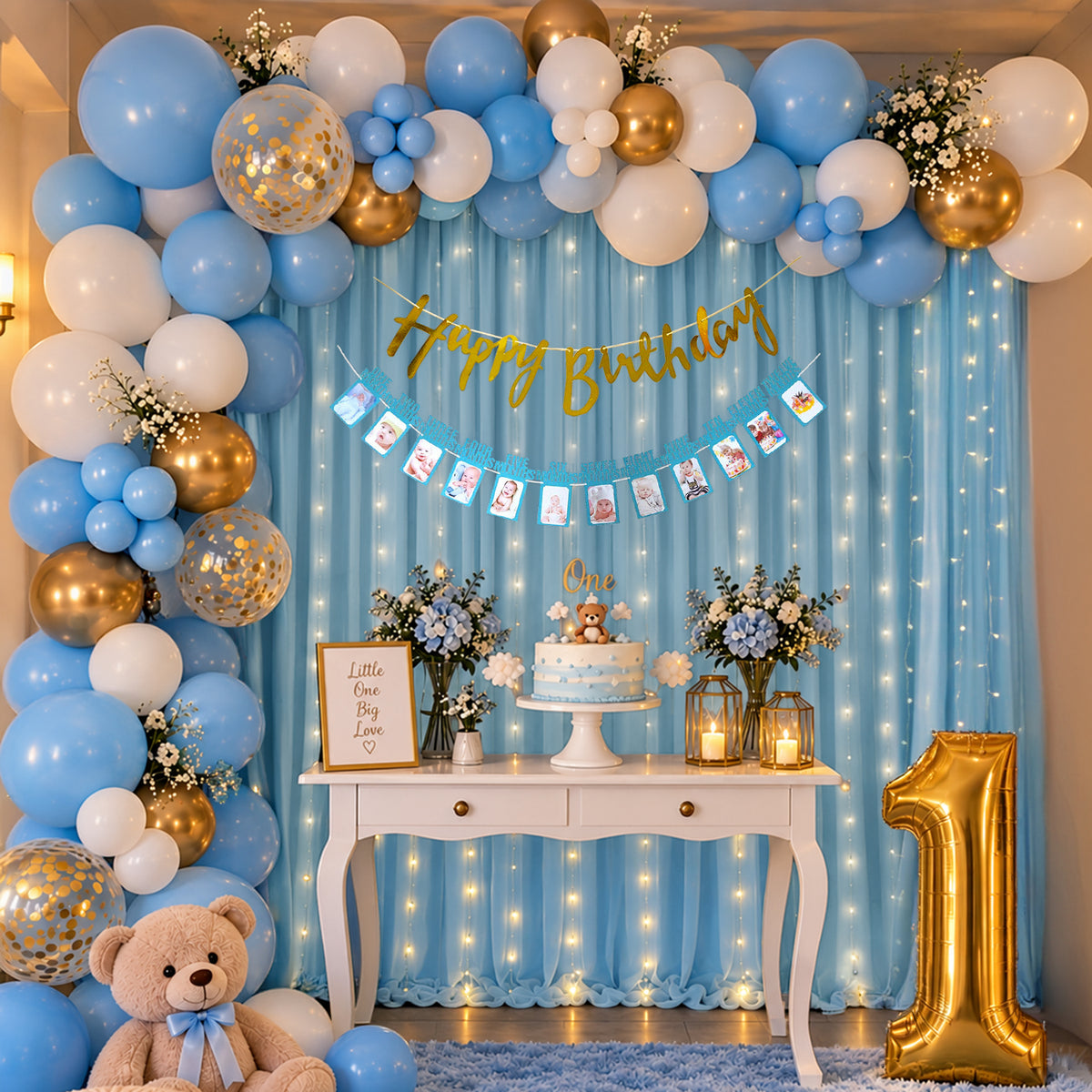 Fantastic DIY 1st Blue Birthday Decor Kit