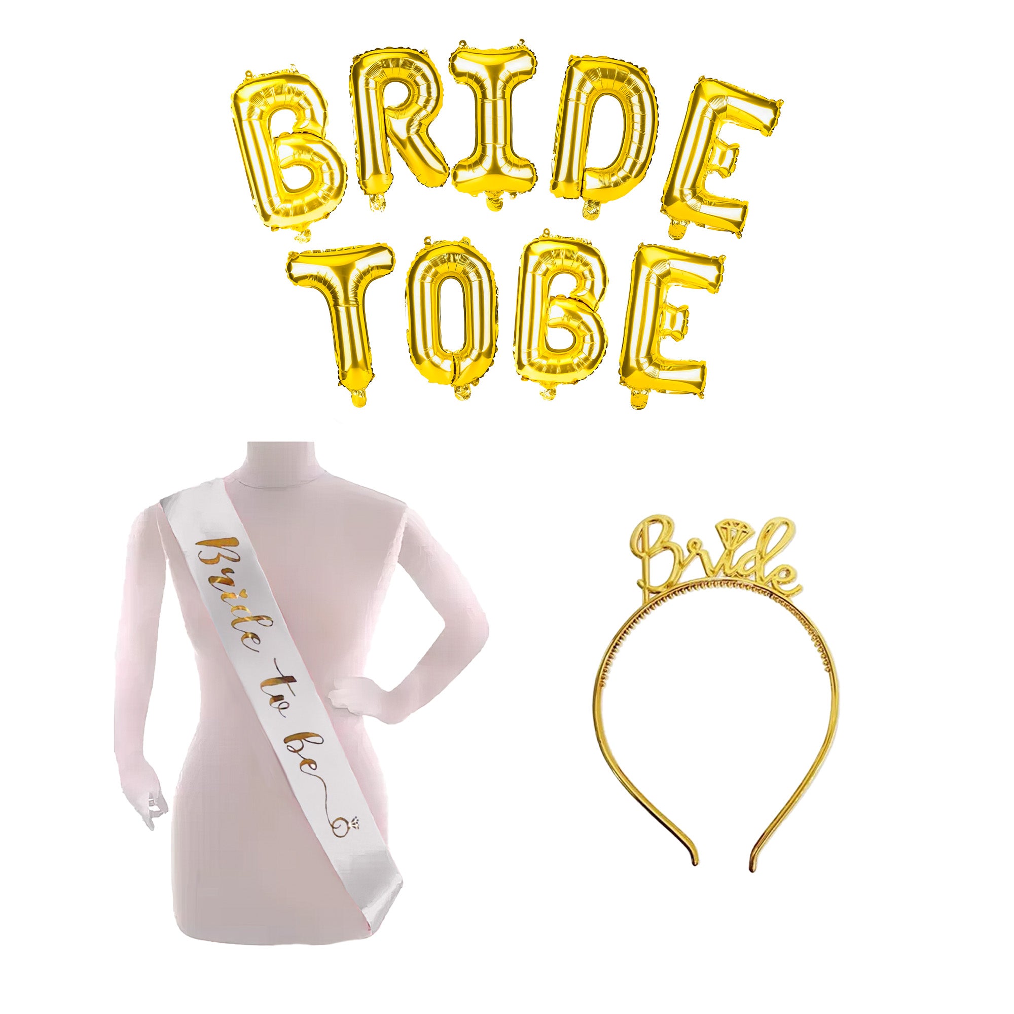 Gold Bride to Be Decor Kit for Bachelorette Party