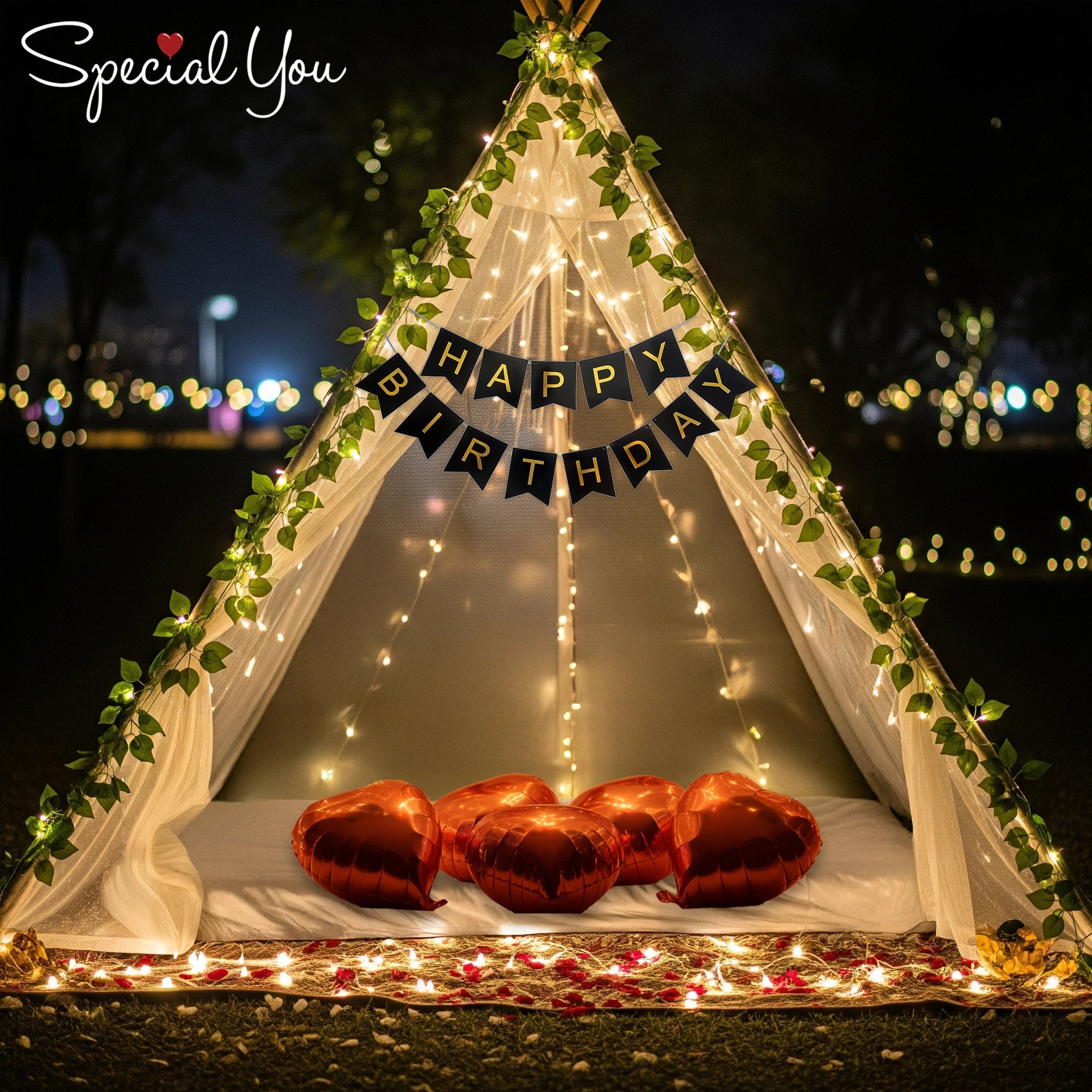 Romantic Birthday Tent Decor