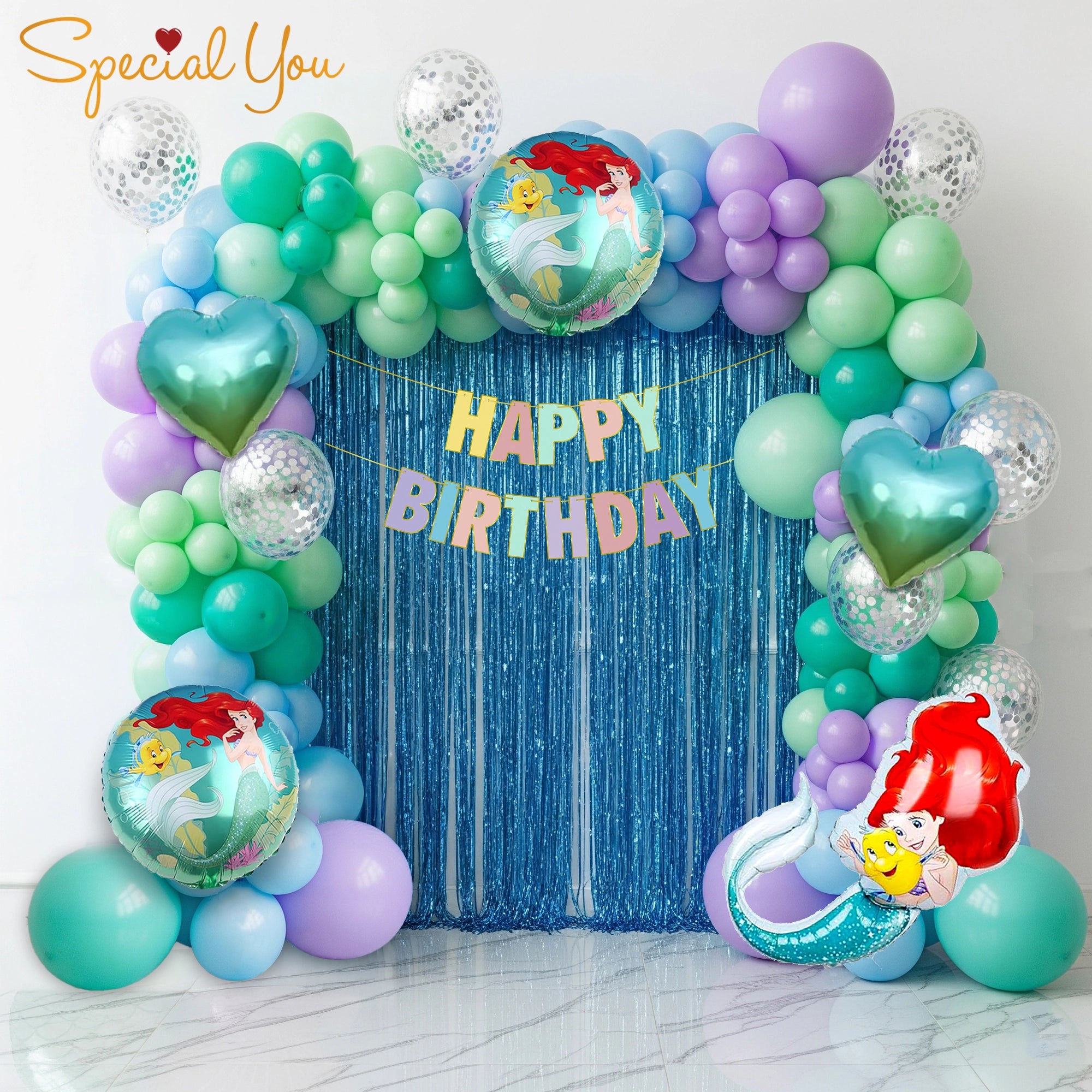 Little Mermaid Birthday Balloon Decor