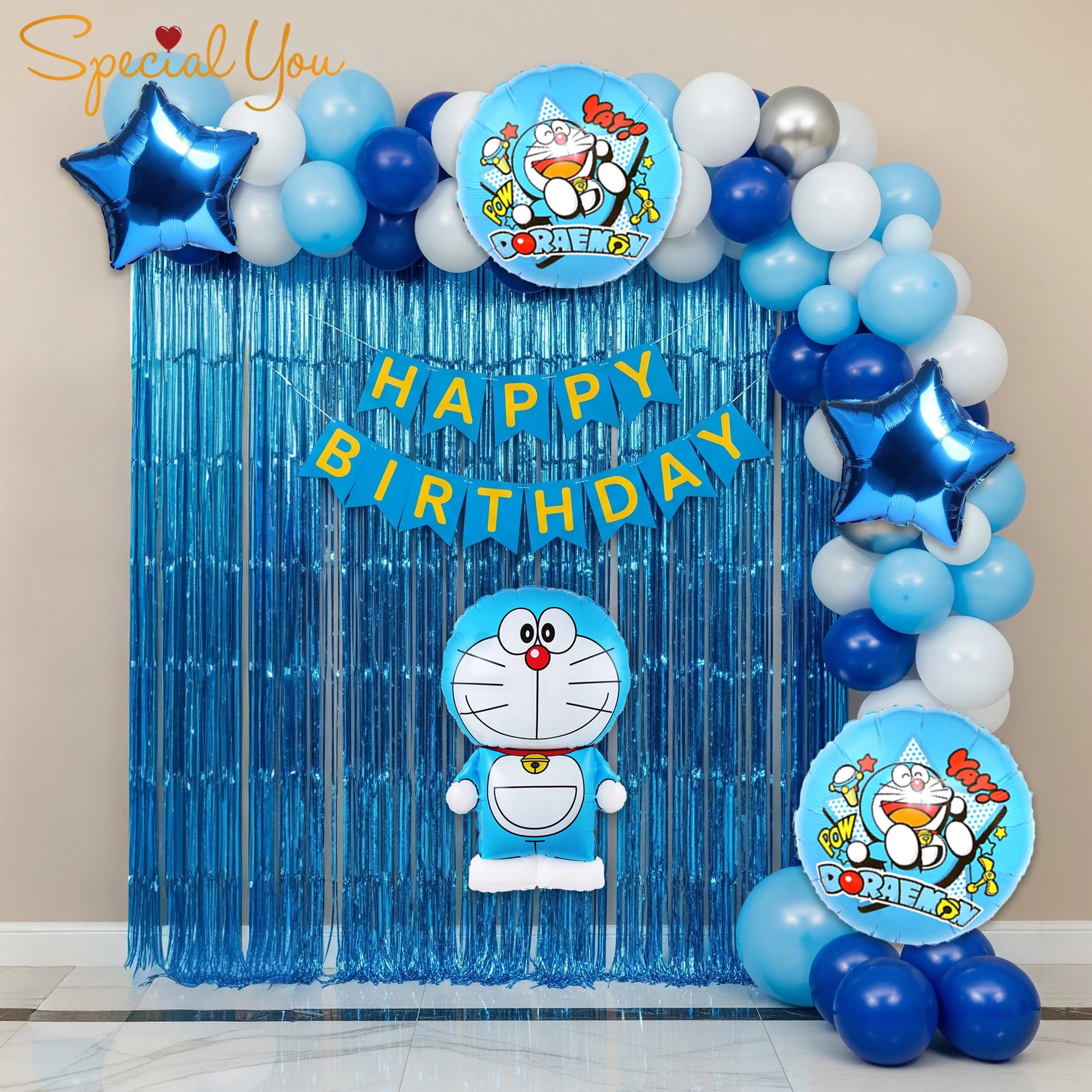 Doraemon Theme Birthday Balloon Decor