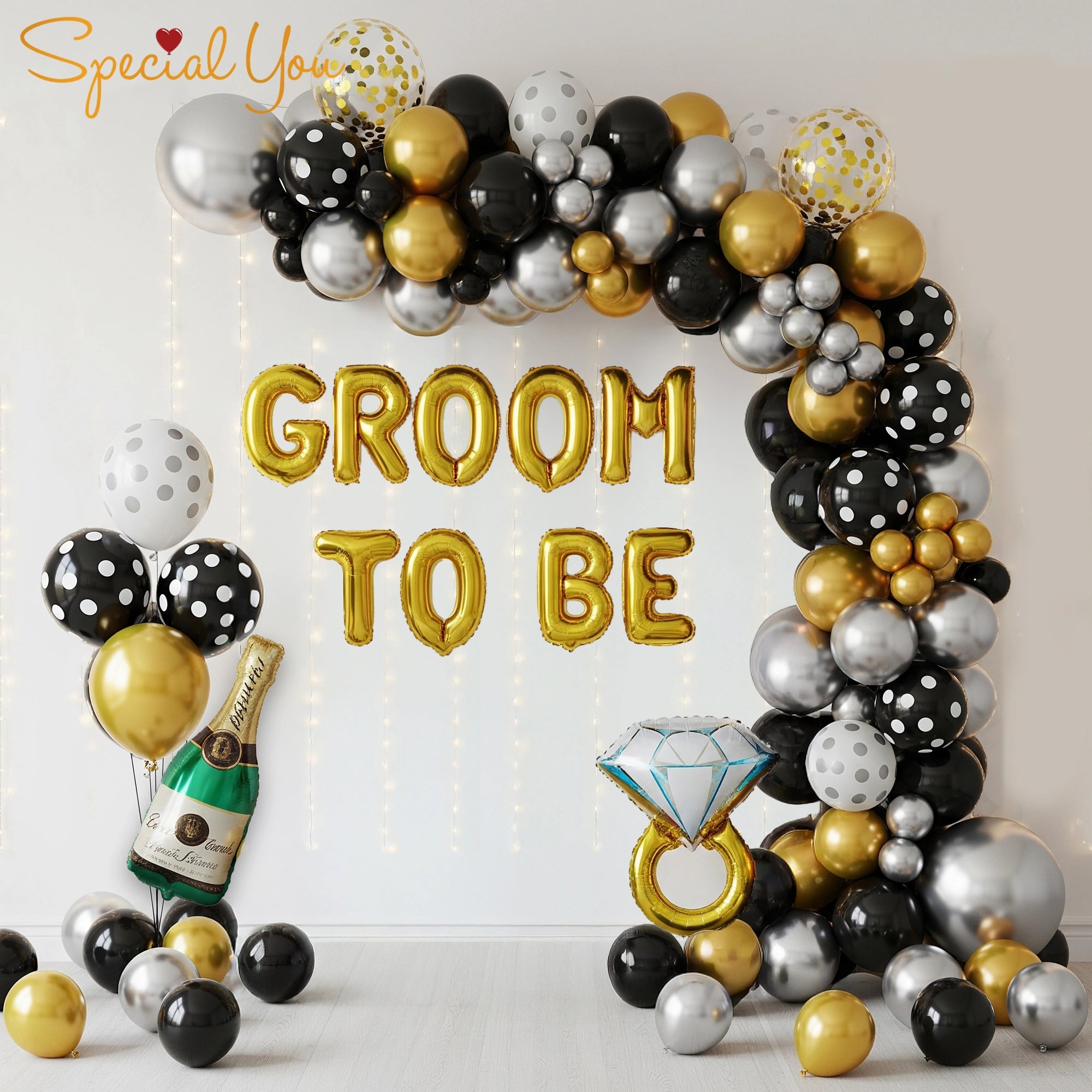 Black & Gold Bachelor Bash Decor