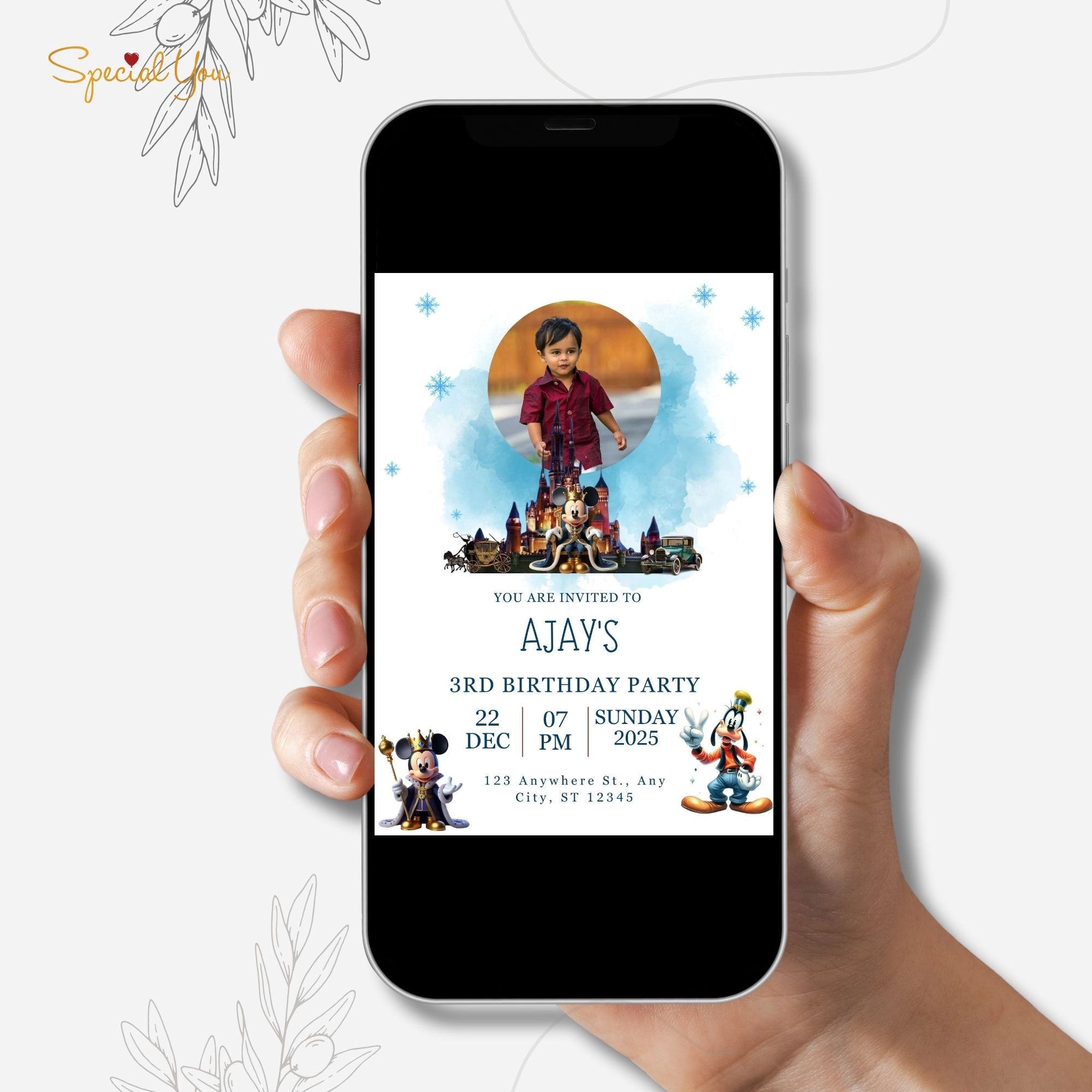 Mickey Disney-themed Birthday E-Invite
