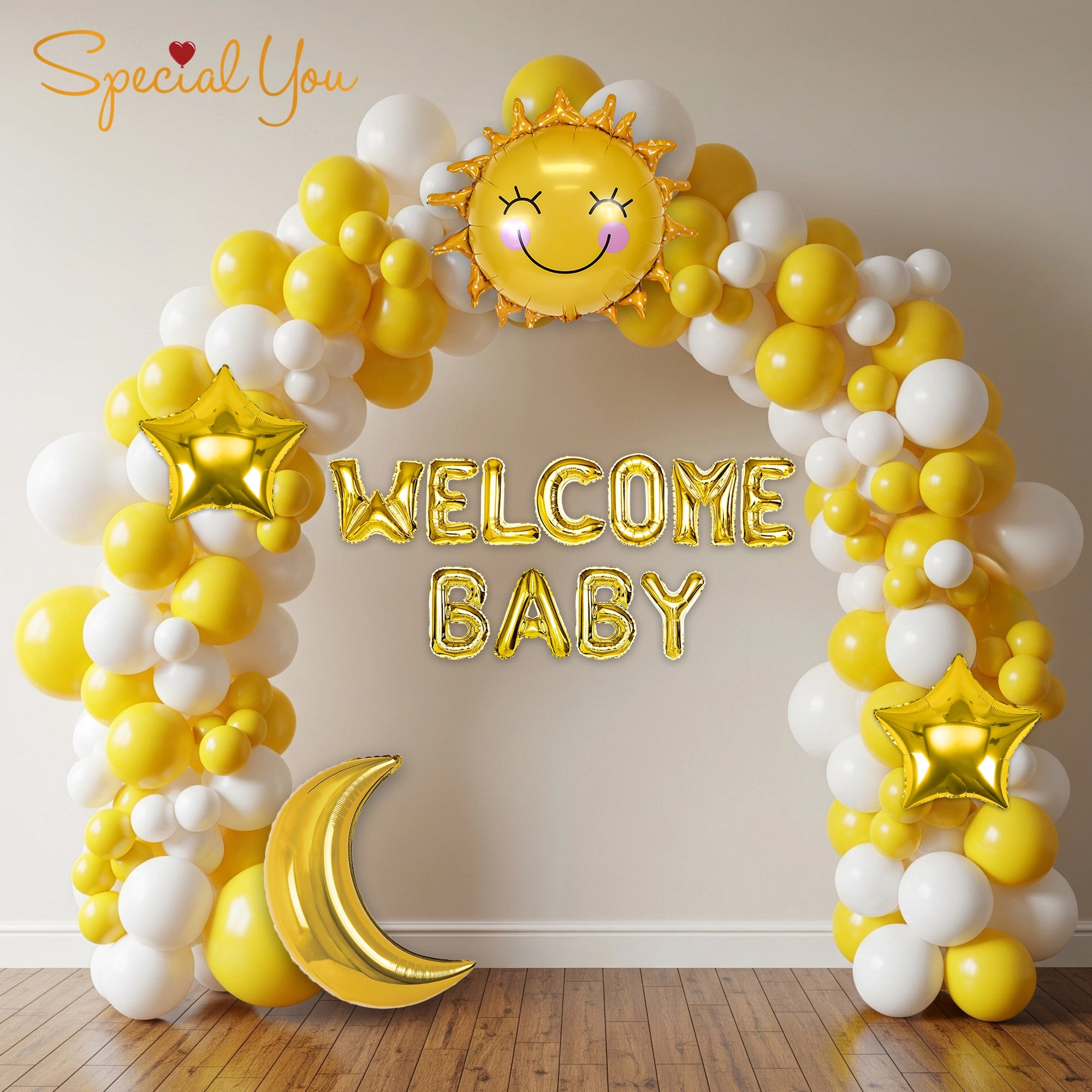 Yellow & White Baby Shower Decor