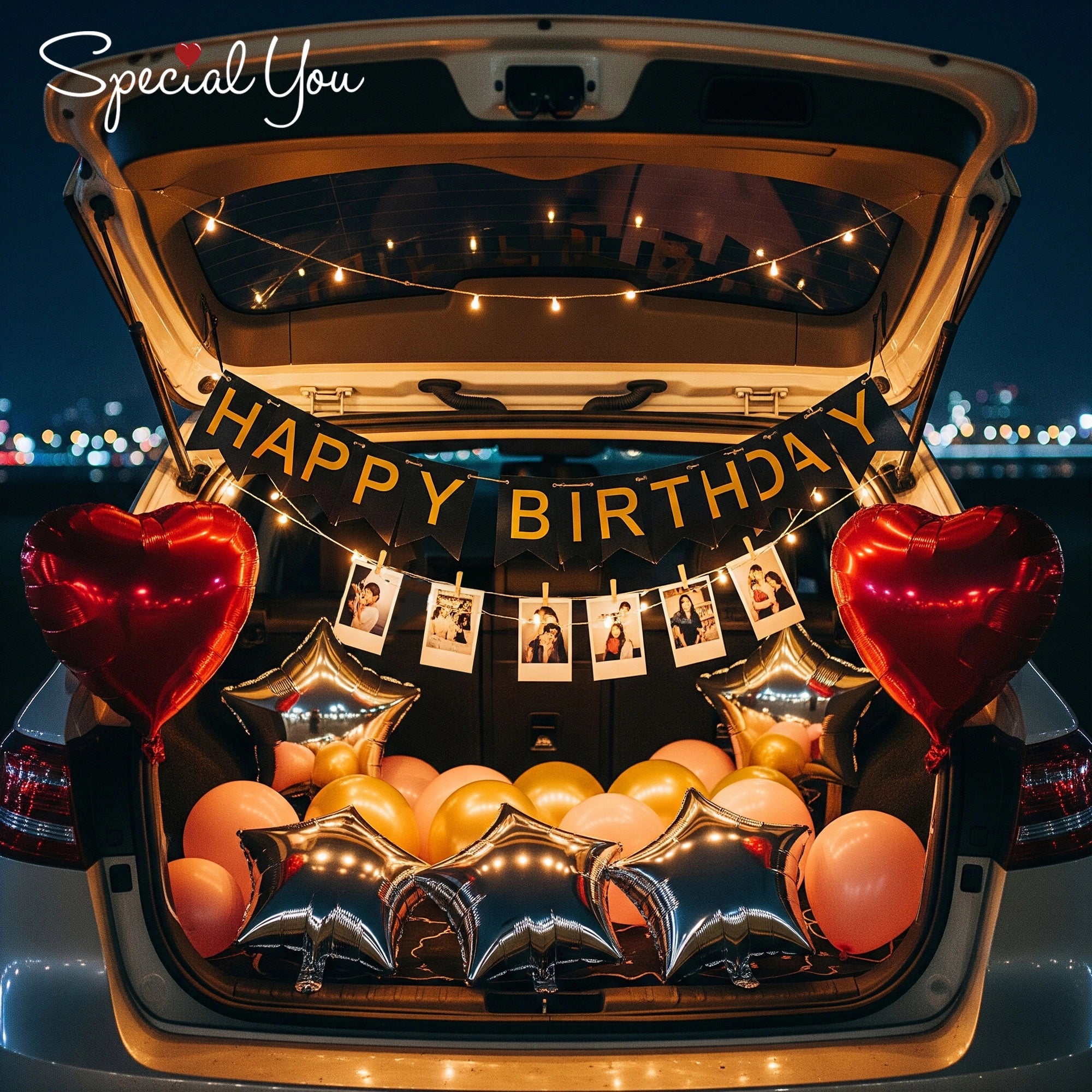 Black & Silver Car Boot Birthday Decor