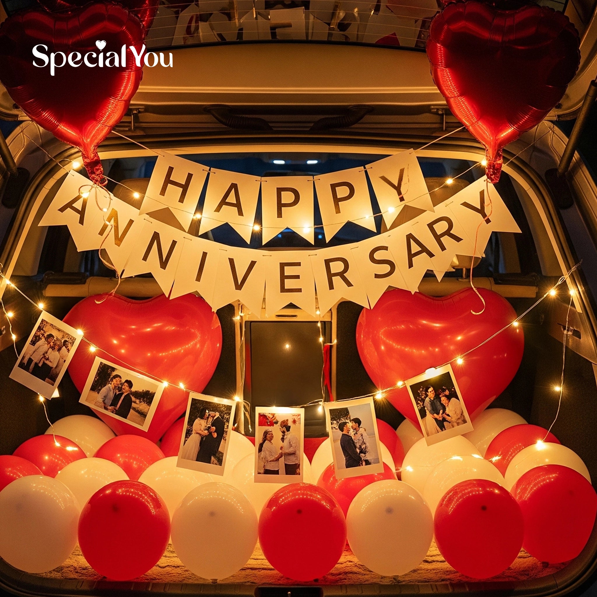Romantic Anniversary Car Boot Decor