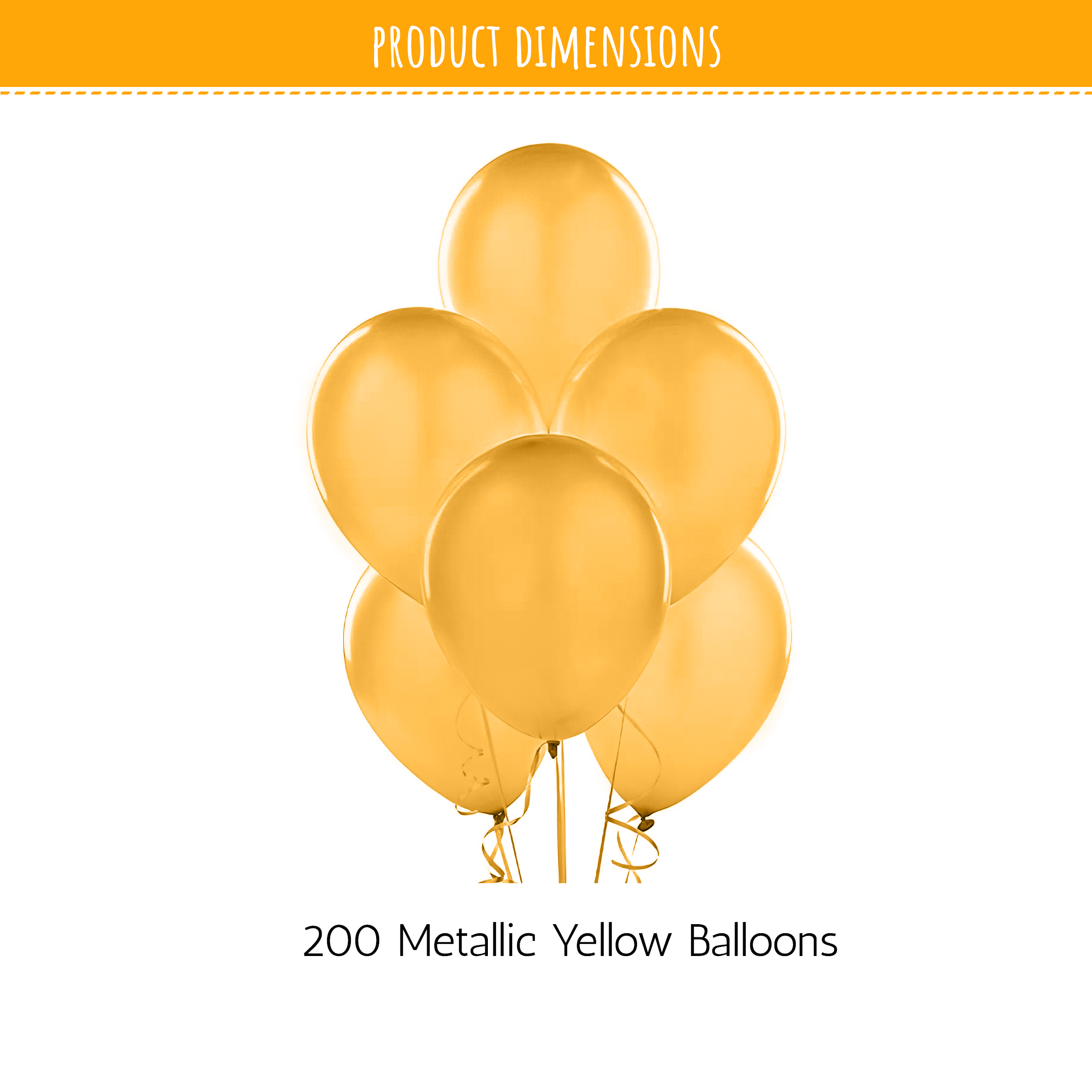 200 Metallic Gold Balloons