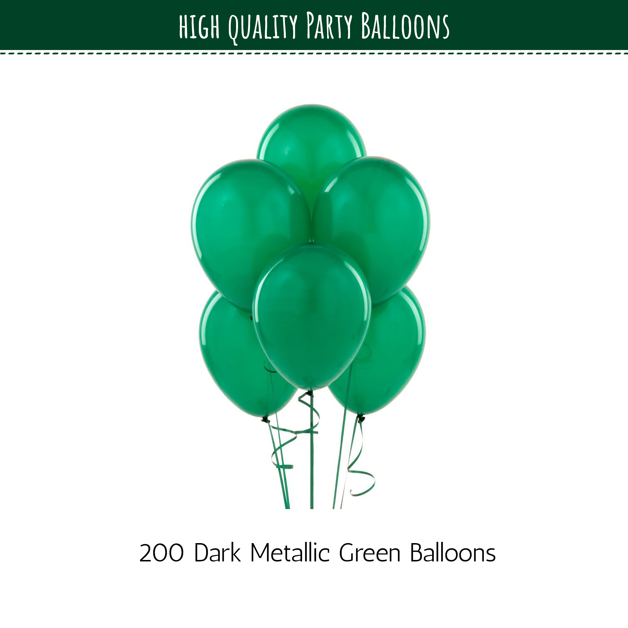 200 Metallic Green Balloons