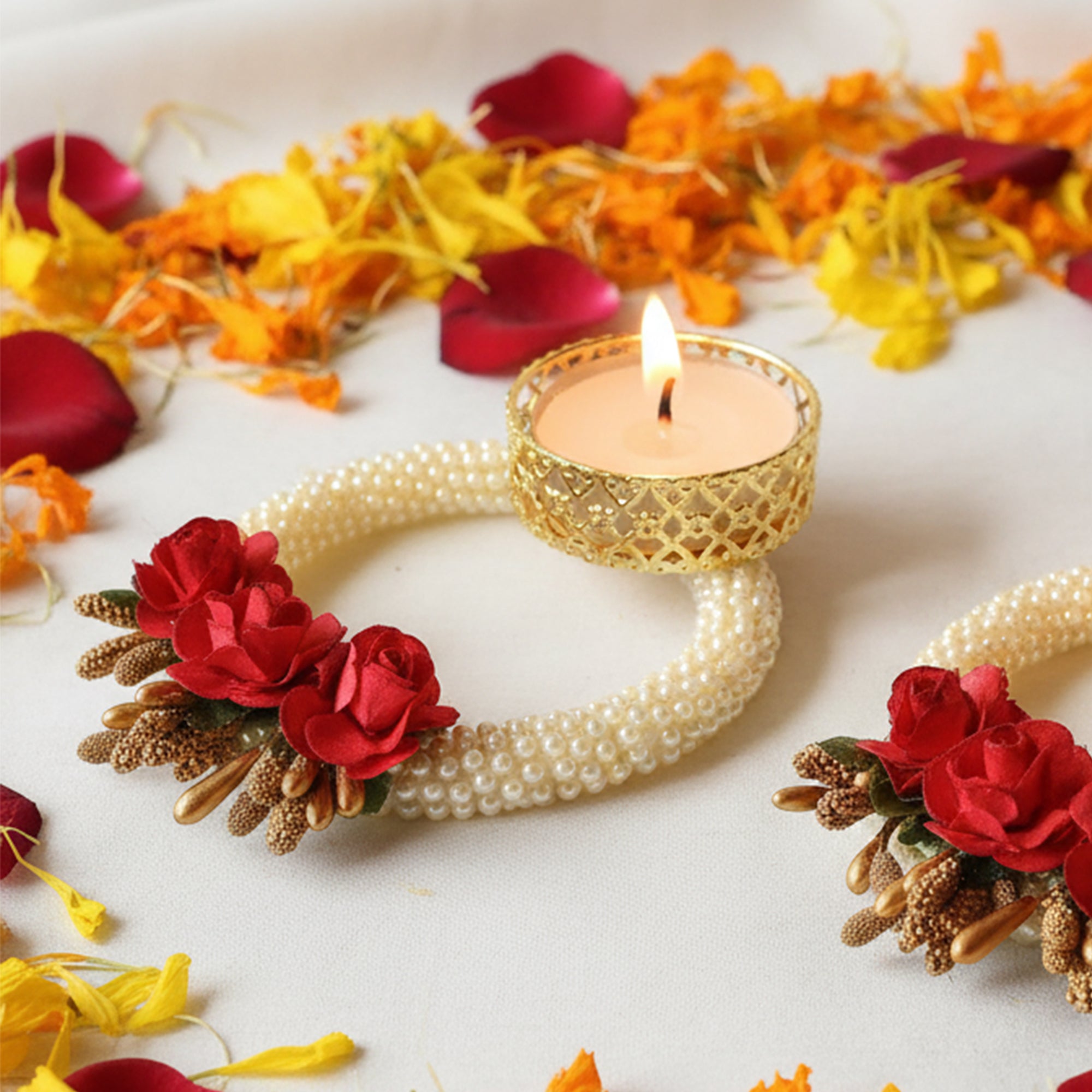Red Rose Tealight Candle Holder