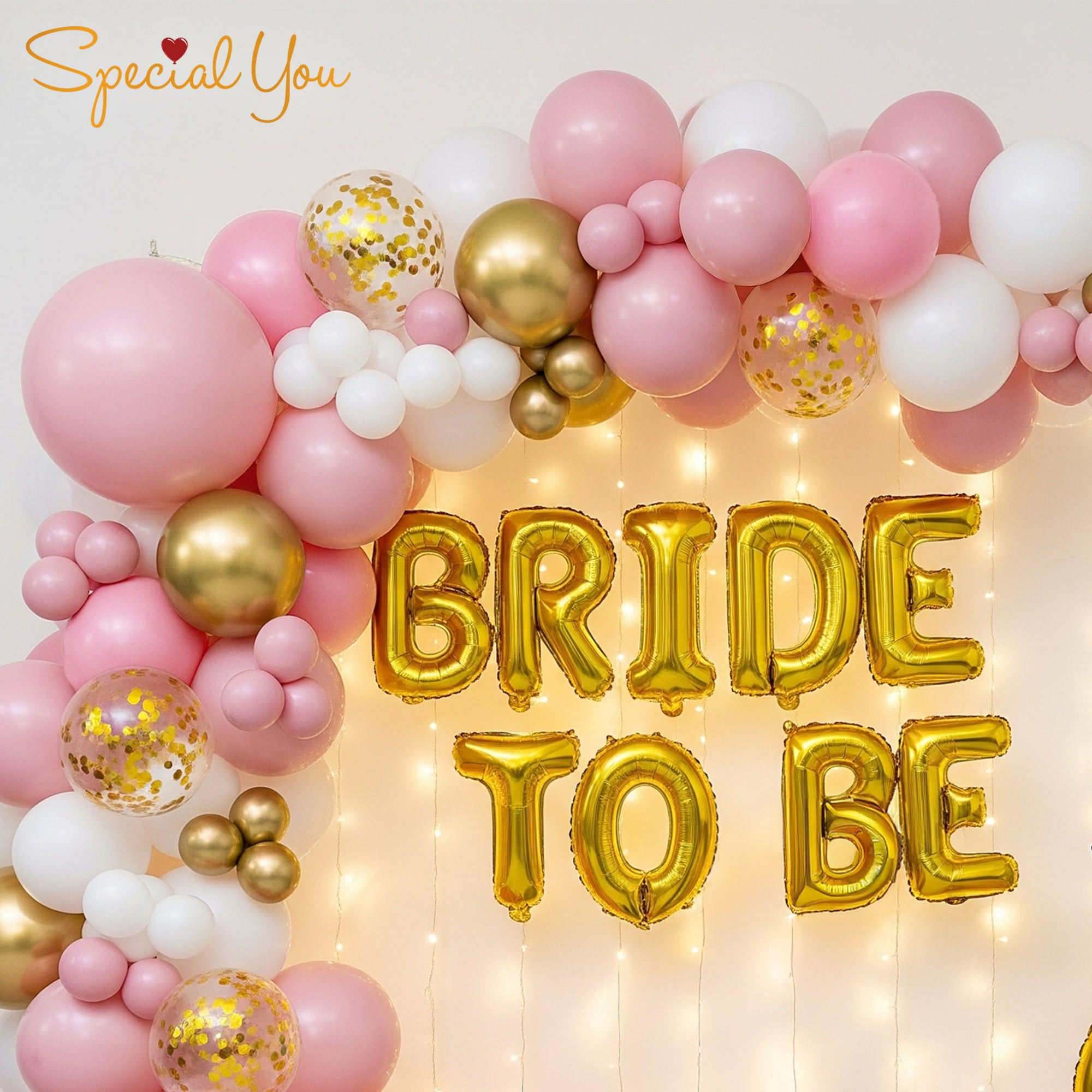 Pink & Gold Bachelorette Bash Balloon Decor