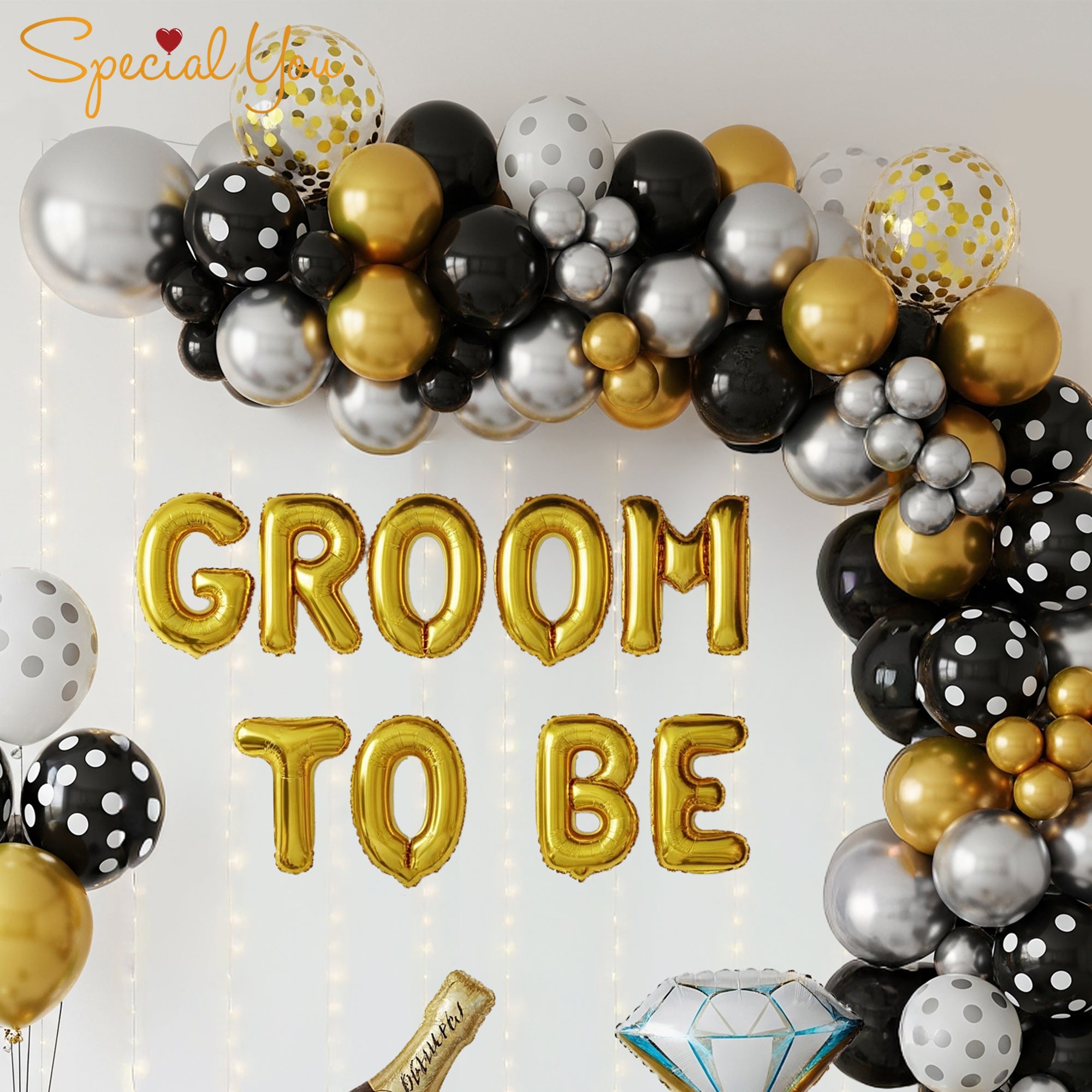 Black & Gold Bachelor Bash Decor