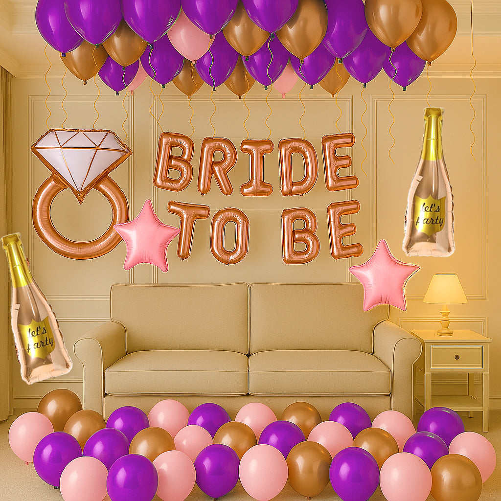Blue & Gold Bride To Be Decor Kit