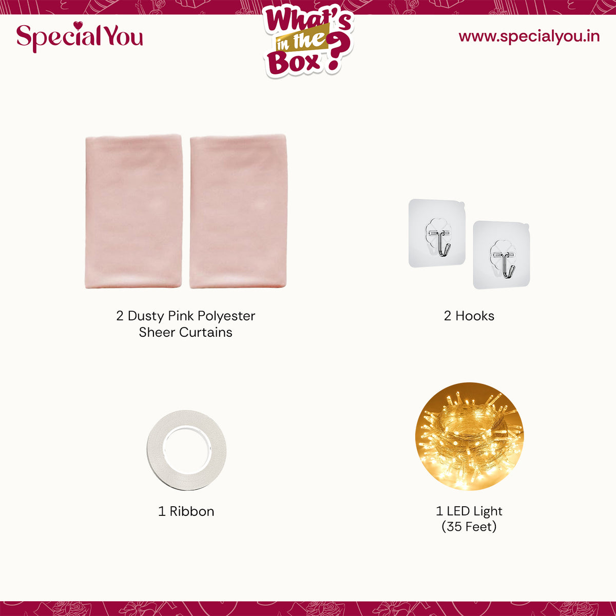 Dusty Pink Lace Backdrop Curtain for Decoration