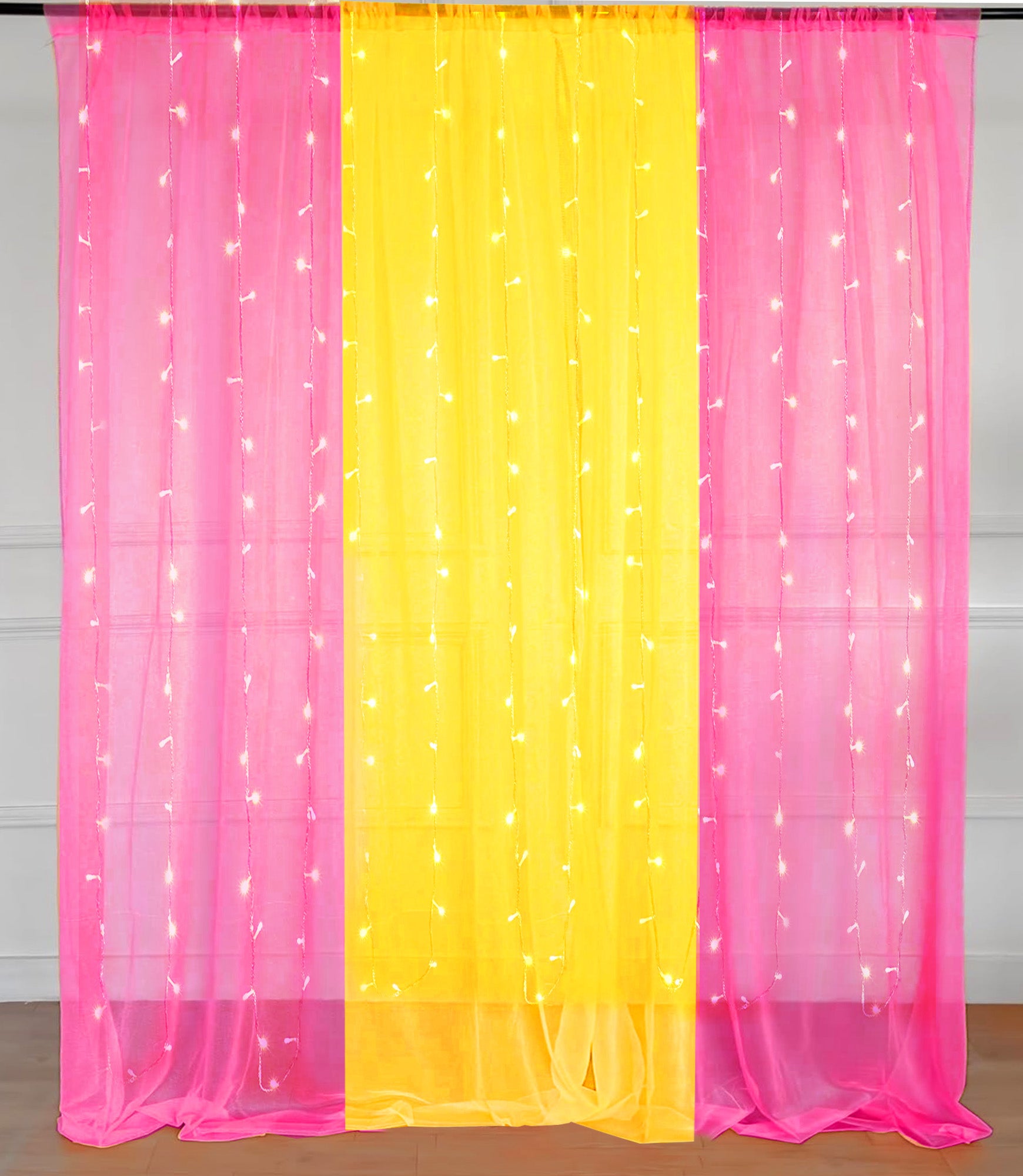 Decorate your Wedding with Pink & Yellow Curtains