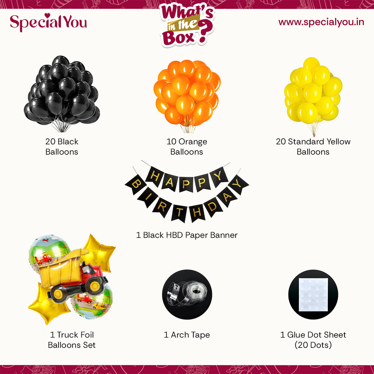 Construction Theme Birthday Decoration DIY Kit