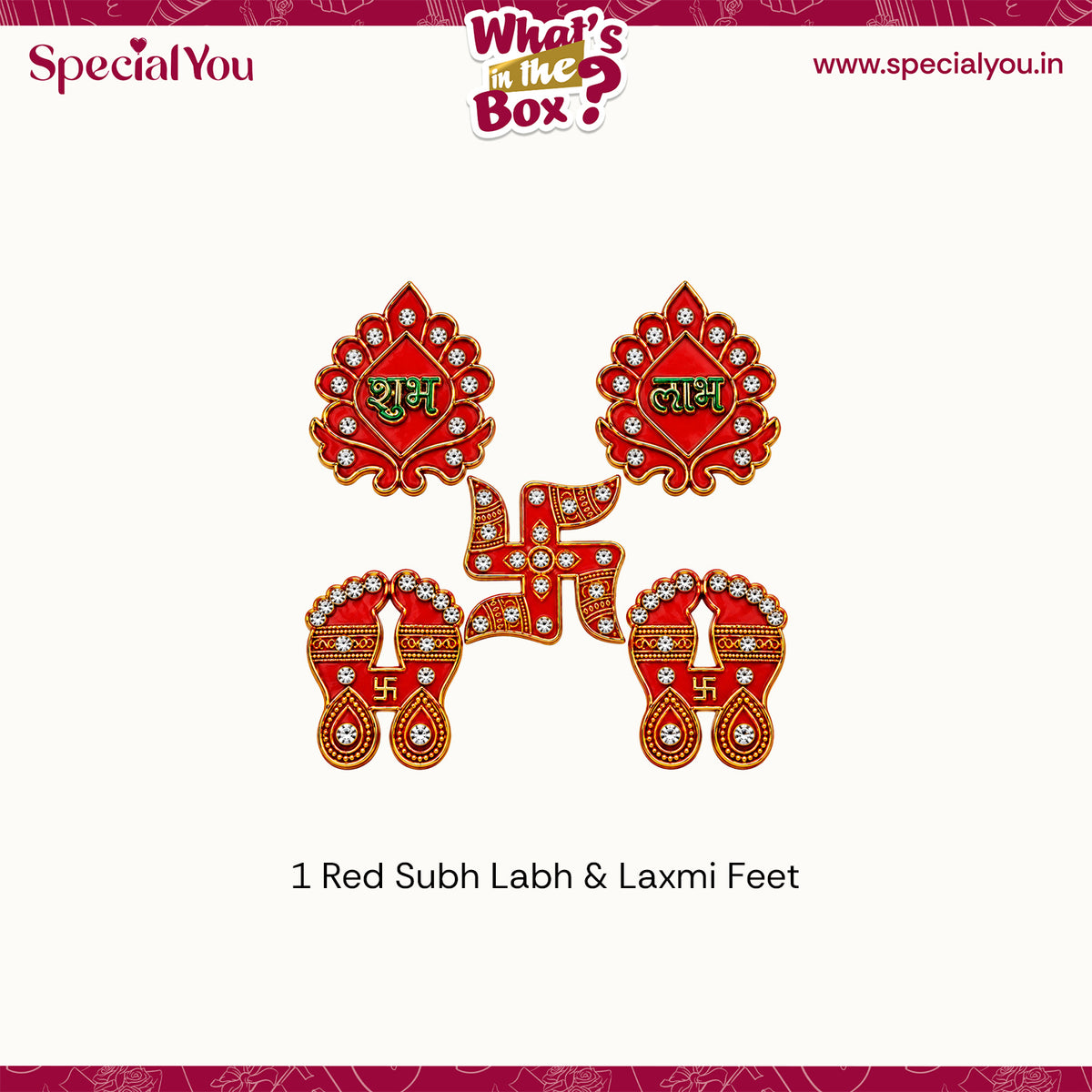 Subh Labh Laxmi Feet Stickers Set for Diwali