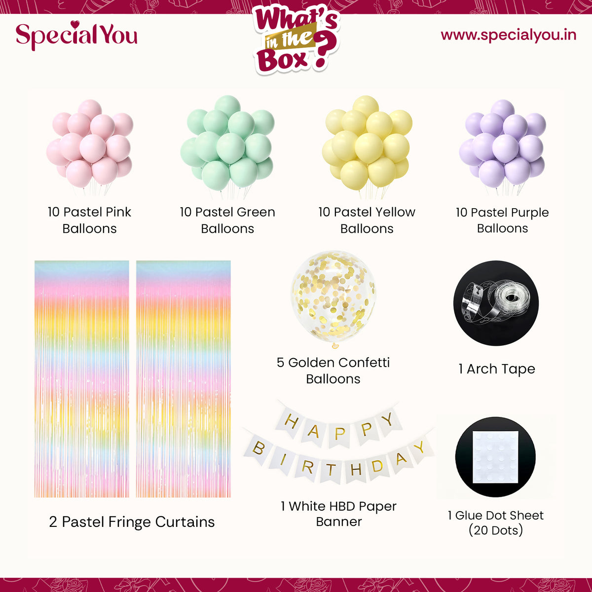 Unicorn Theme Pastel Balloons Birthday Decoration DIY Kit